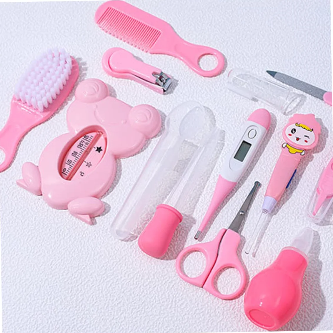 Kit de toilettage pour bébé 13 pièces aspirateur nasal coupe-ongles brosse à cheveux