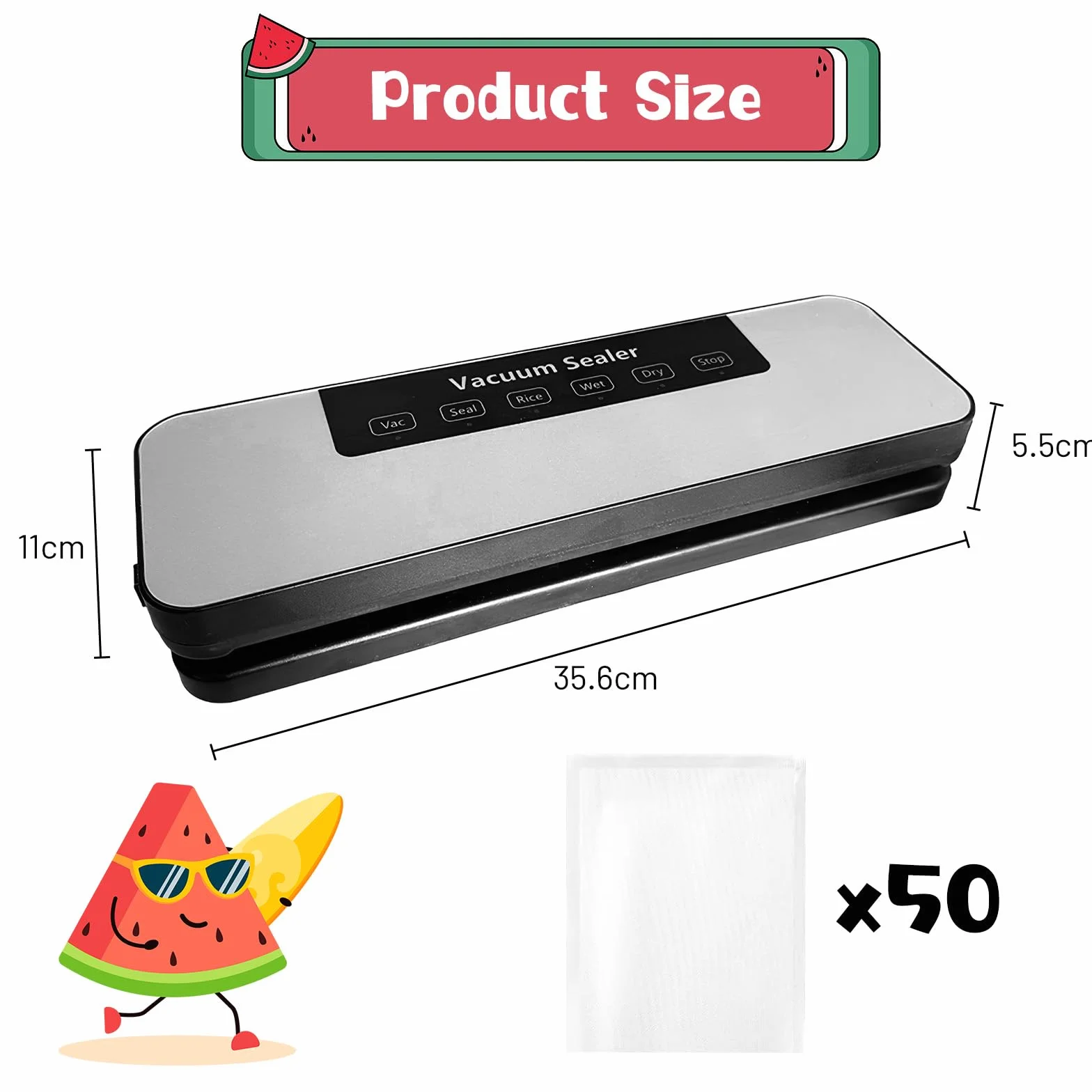 Machine de Mise sous Vide Professionnelle 85kPa, Scelleuse Automatique 4 Modes 700g Compacte, 50 Sacs Inclus