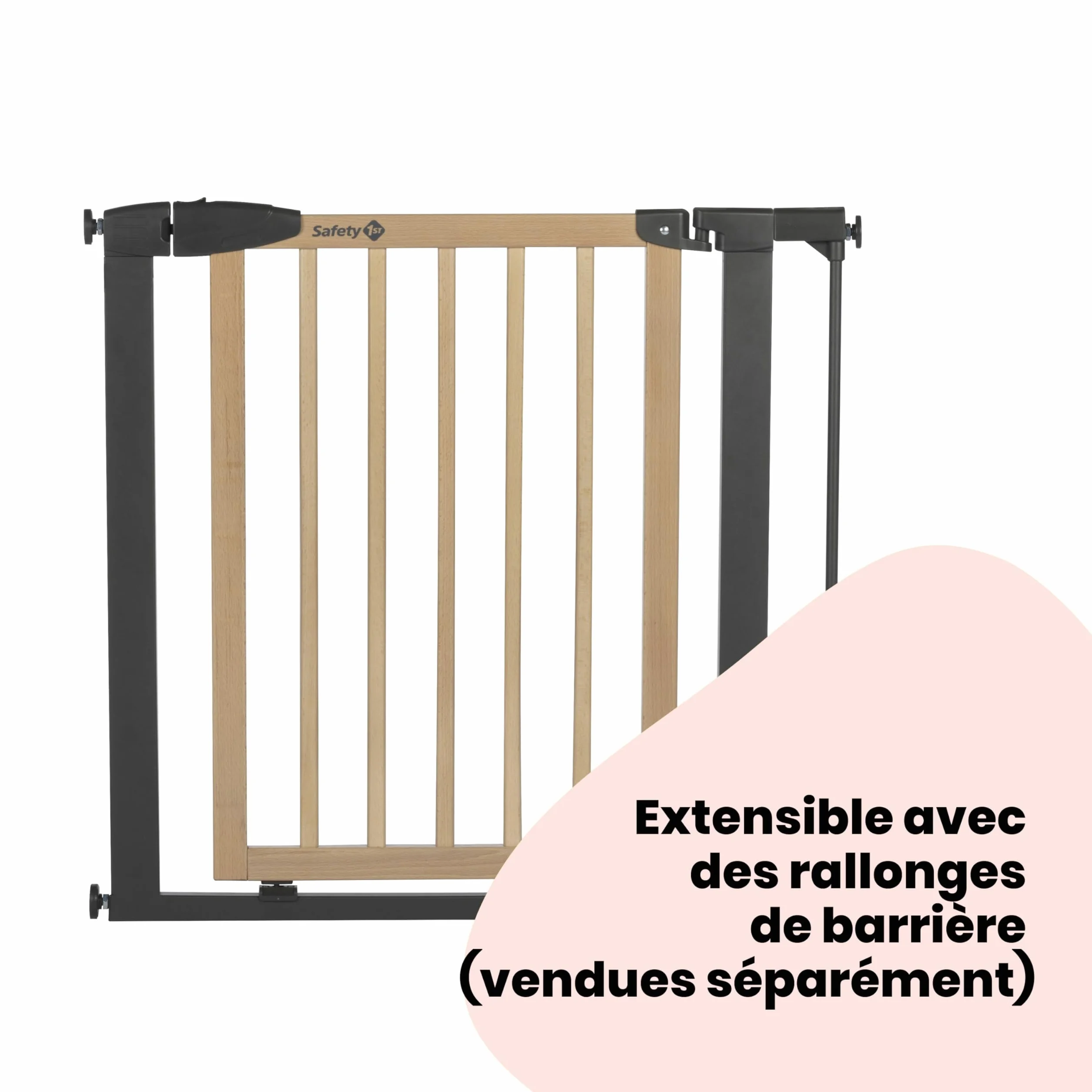 Safety 1st Simply Close Barrière de sécurité Enfant Bois 73-80 cm Double Verrouillage