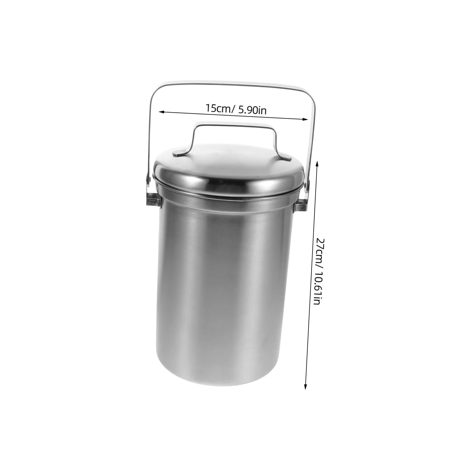 Lurrose Poubelle Compost la Cuisine en INOX 3L Couvercle Étanche, Bac à Déchets Alimentaires pour Recyclage Domestique et Usage en Intérieur