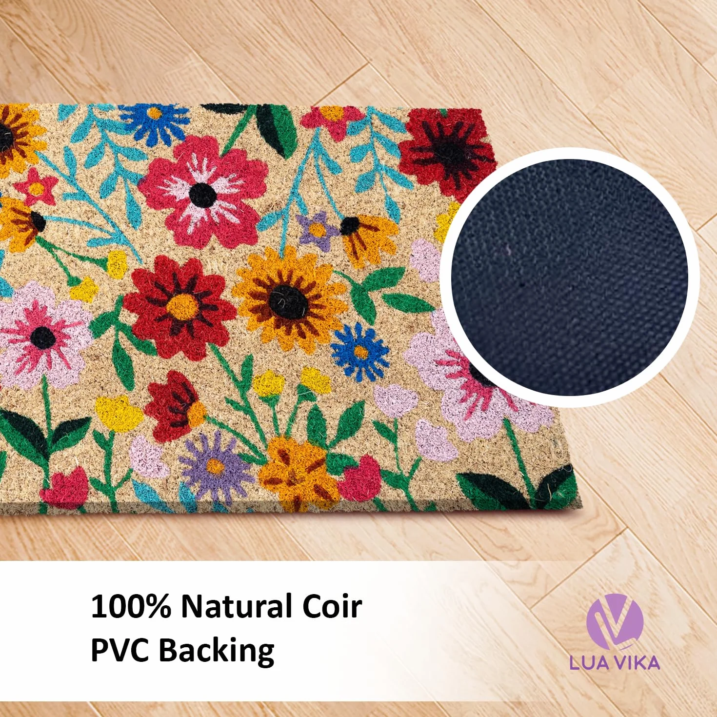 Paillasson Exterieur Botanique 40x70 cm Antidérapant Tapis Coco Original