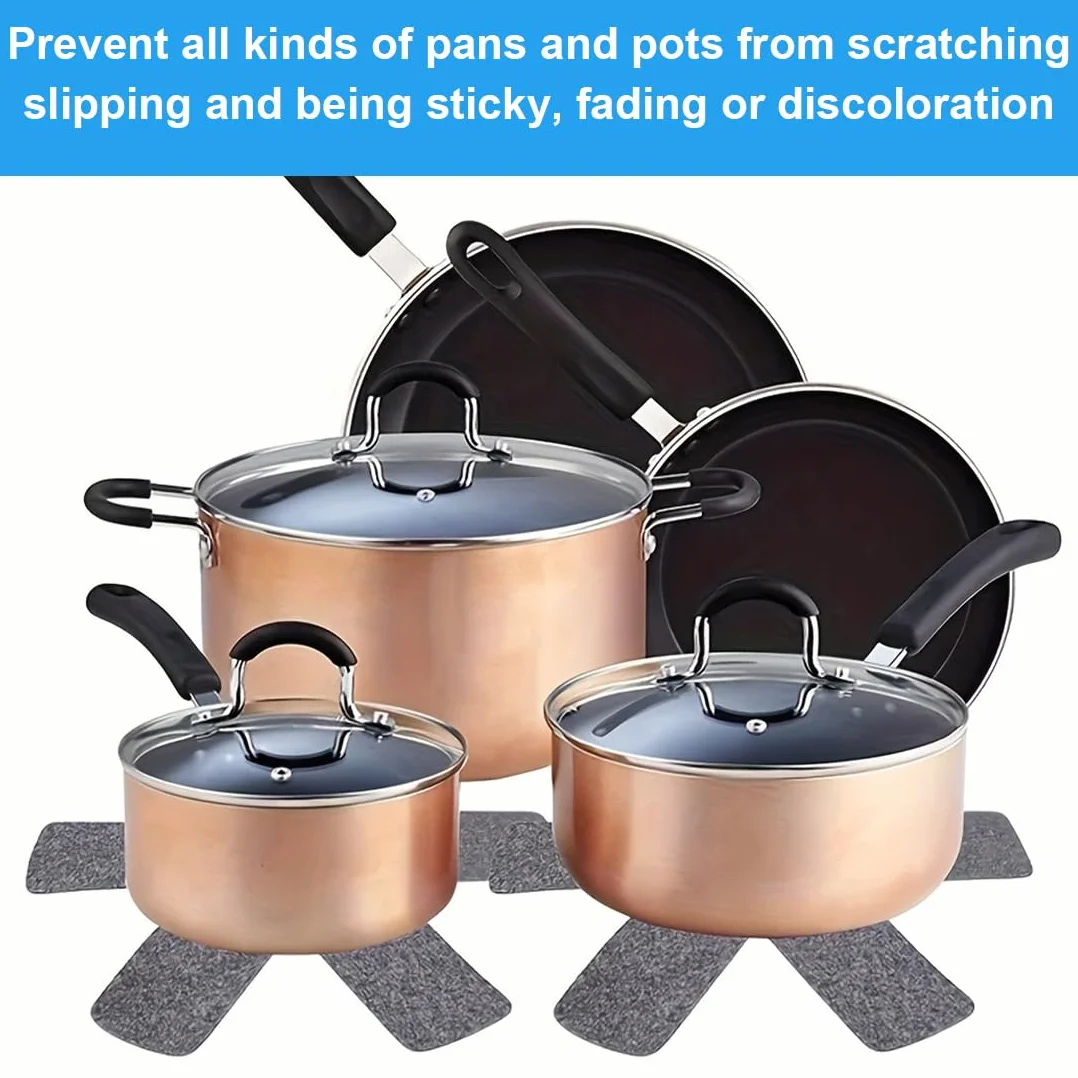 Protege Poele Protection Poele et Casserole Dessous de Plats 12 Pieces Gris+Noir