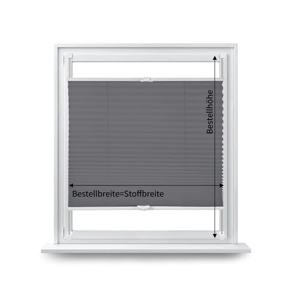 Eurohome Store plissé Gris 110 x 100 cm avec Fixation sans perçage pour fenêtres et Portes