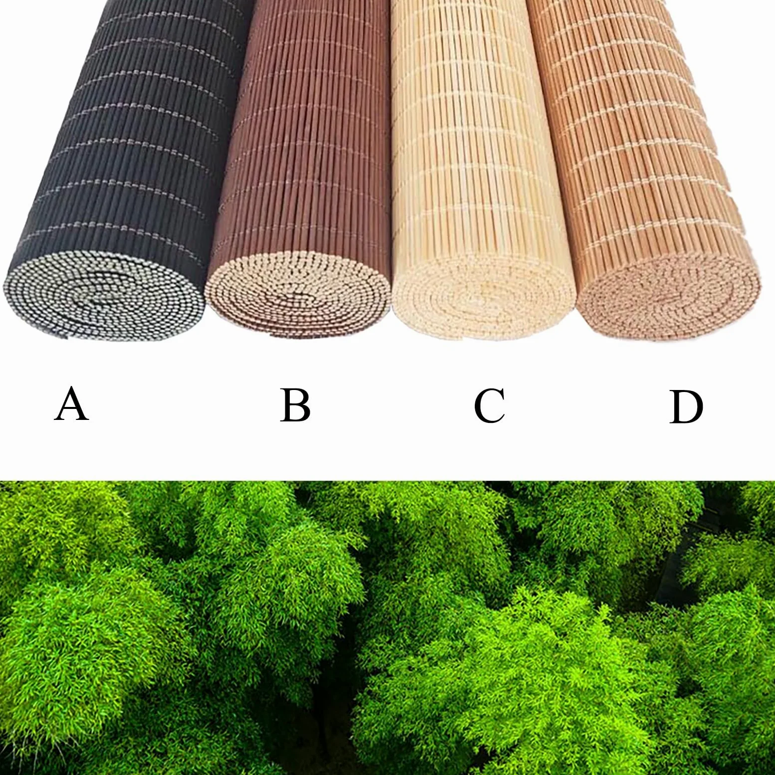 Rideau en Bambou Abat-Jour en Roseau Enroulable, Naturel, Rideaux De Protection, Rideau en Bambou Tissé À La Main, Stores De Patio Pare-Soleil, Stores D'intimité Enroulables Extérieurs (Color : C, S