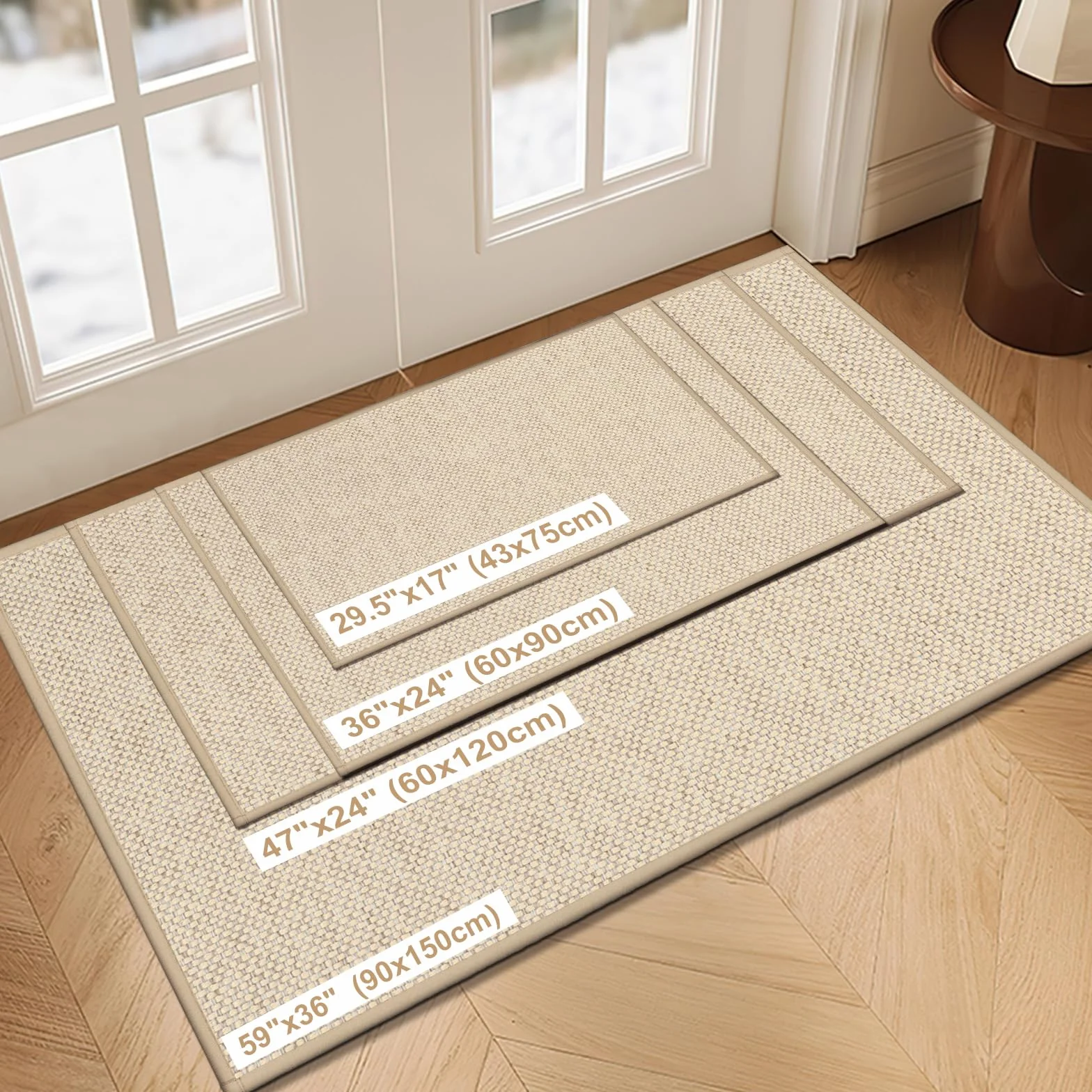 LEKEEPGO Tapis Entree Interieur Antidérapant 60 x 90 cm Lavable Kaki