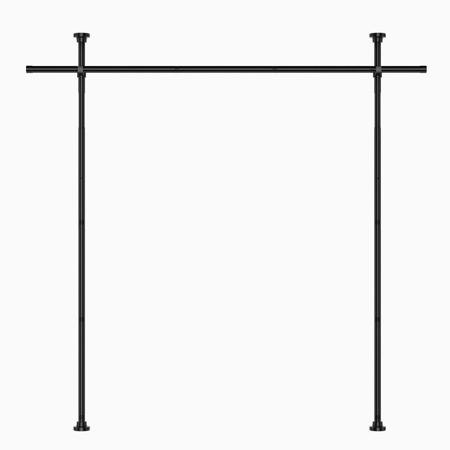 AIZESI 1 Pack Tringle à Rideaux Verticale sans Percage Extensible - Paravent d'Intérieur Brise-Vue Noir - Réglable Hauteur 242-351 cm x Largeur 111-297 cm - Pour Salon, Chambre, Bureau