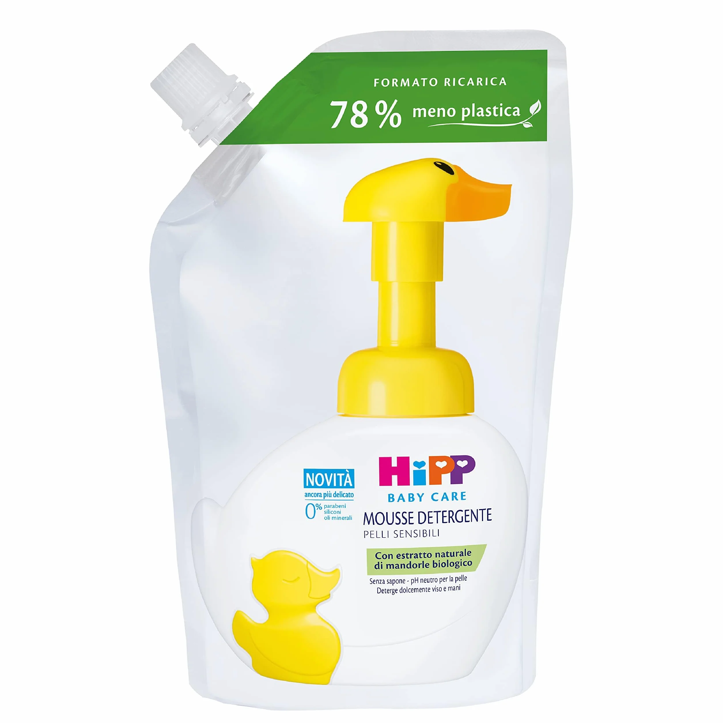 HiPP Recharge mousse nettoyante Baby Care 250 ml peaux sensibles extrait d'amande bio