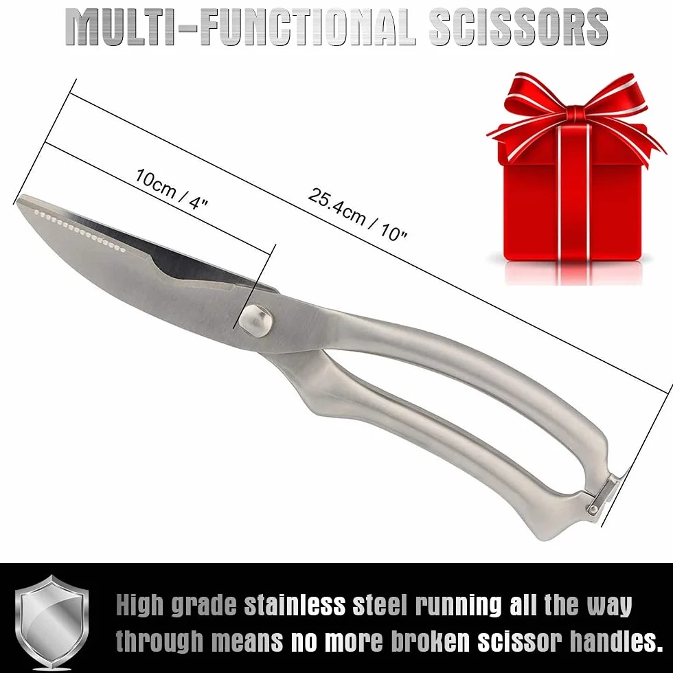Ciseaux Cuisine Multifonction Inoxydable Sharp Professionnel pour Découper Poulet Poisson Viande Os