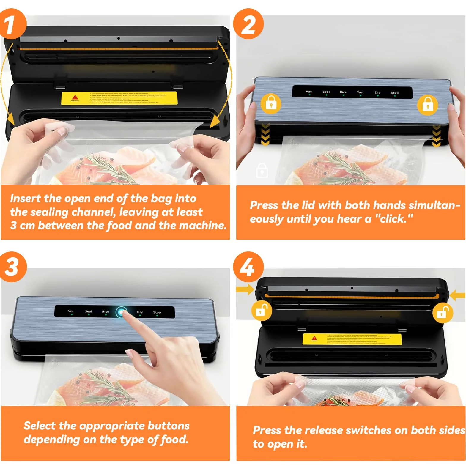 Machine Sous Vide Alimentaire 5 en 1, Appareil de Mise Sous Vide Compacte avec 50 Sacs, Scelleuse pour Aliments Secs et Humides
