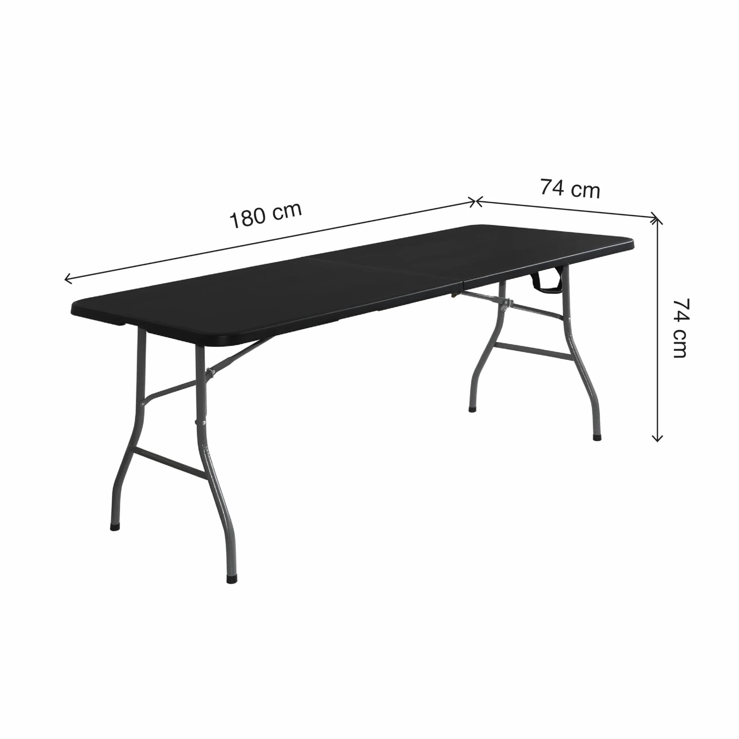 KG KITGARDEN - Table Pliante Portable multifonctionnelle, 180 x 74 x 74 cm, Noir