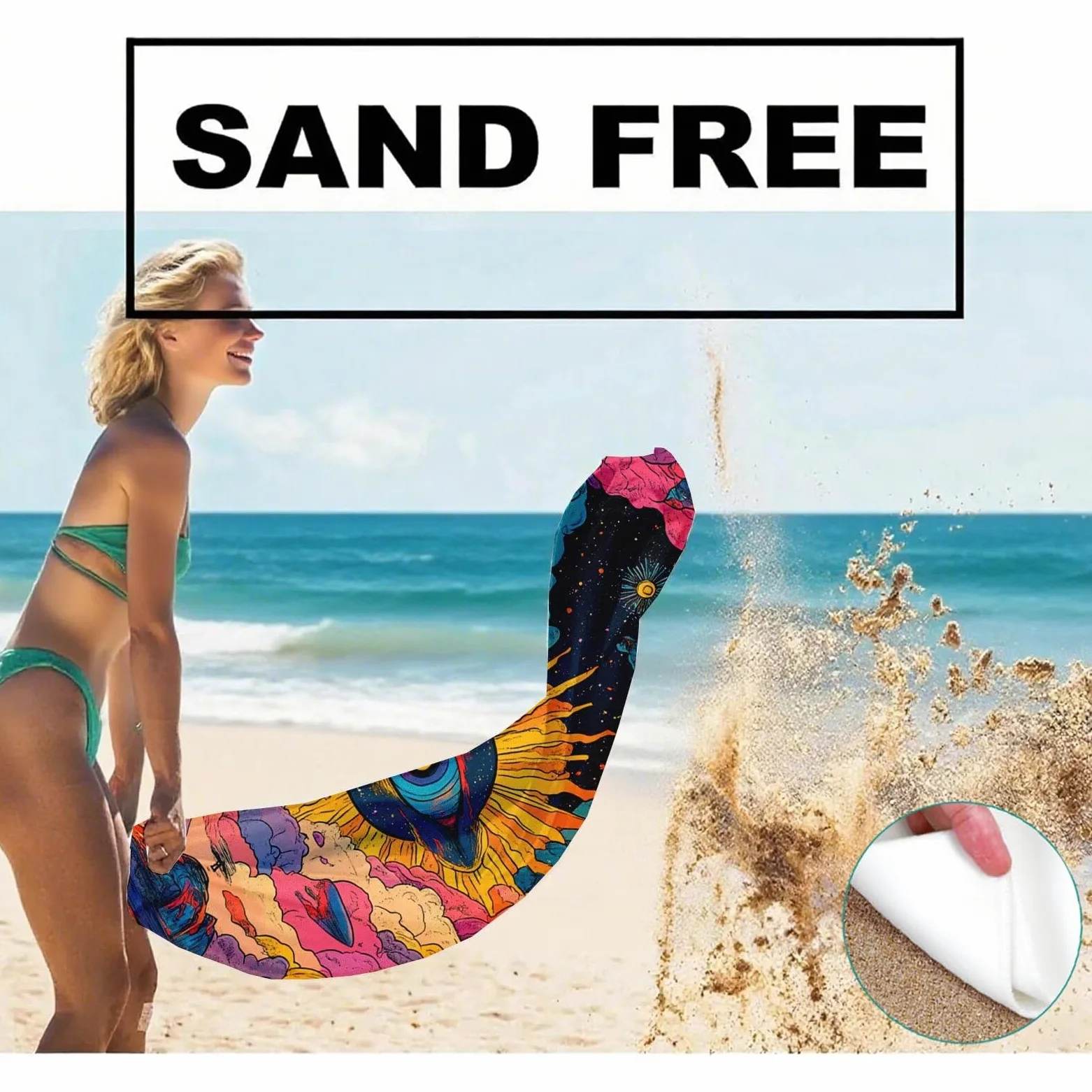 Serviette de Plage XXL 90x200,Abstrait Serviette Plage Microfibre avec Séchage Rapide, Anti-Sable, Absorbante Fonction Design pour Vacances Piscine Pique-Nique Voyages Yoga, Cadeau Femme Q-725