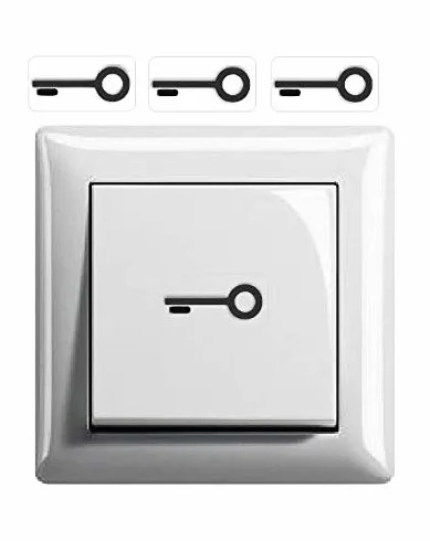 Autocollants pour interrupteur Symbole de clé Lot de 3 T R75/4 1,5 cm