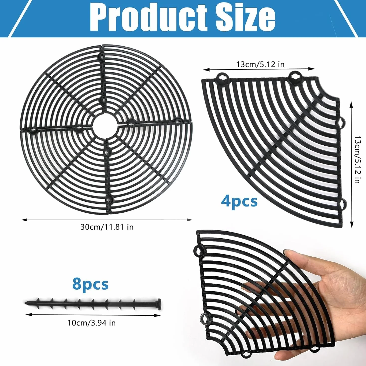 Grilles de Pots de Plantes Cache-Pot jusqu'à 30 cm Diamètre Couvercle Protection Sol