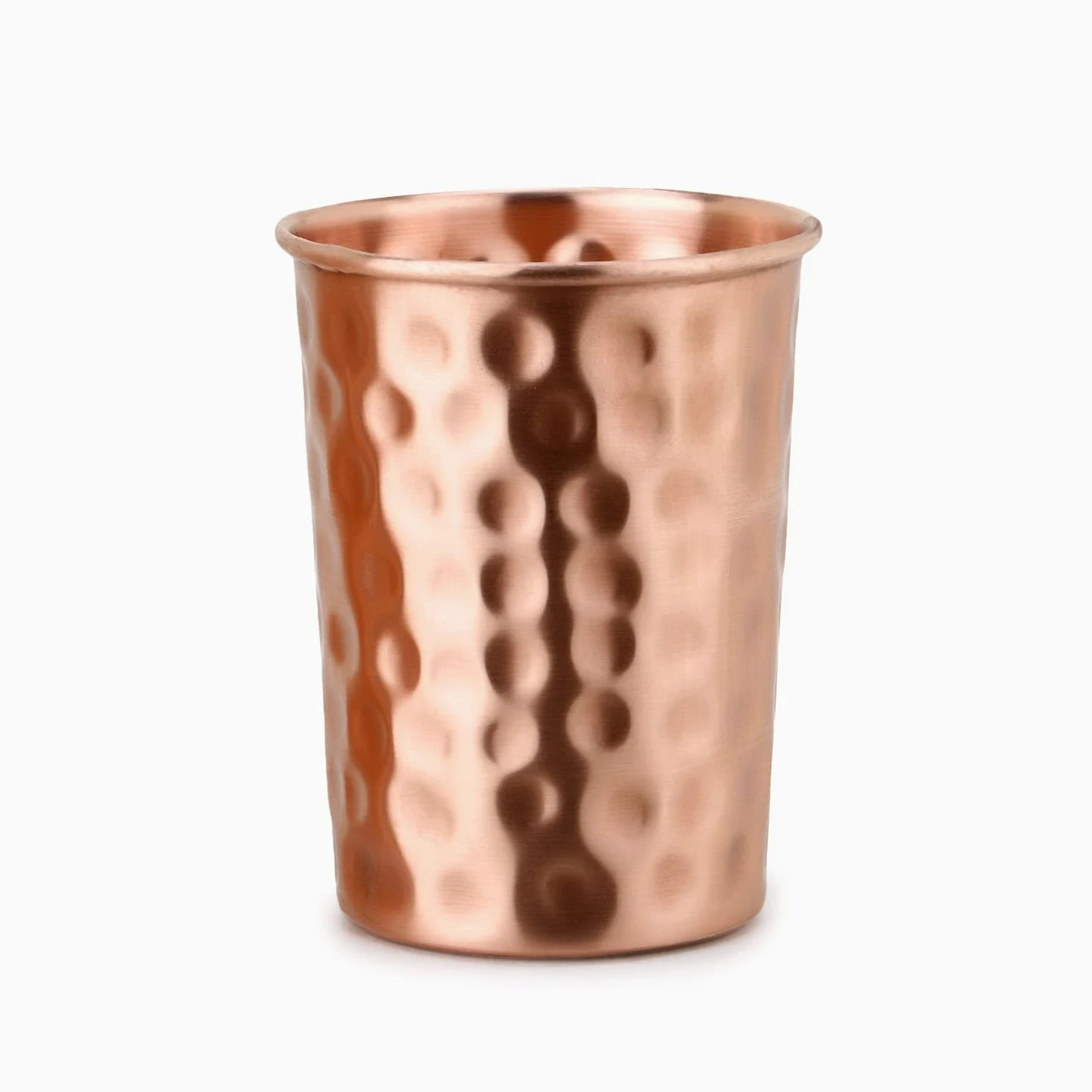 Zap Impex Lot de 8 verres à eau en cuivre pur martelé Ayurveda Banefits, 250 ml