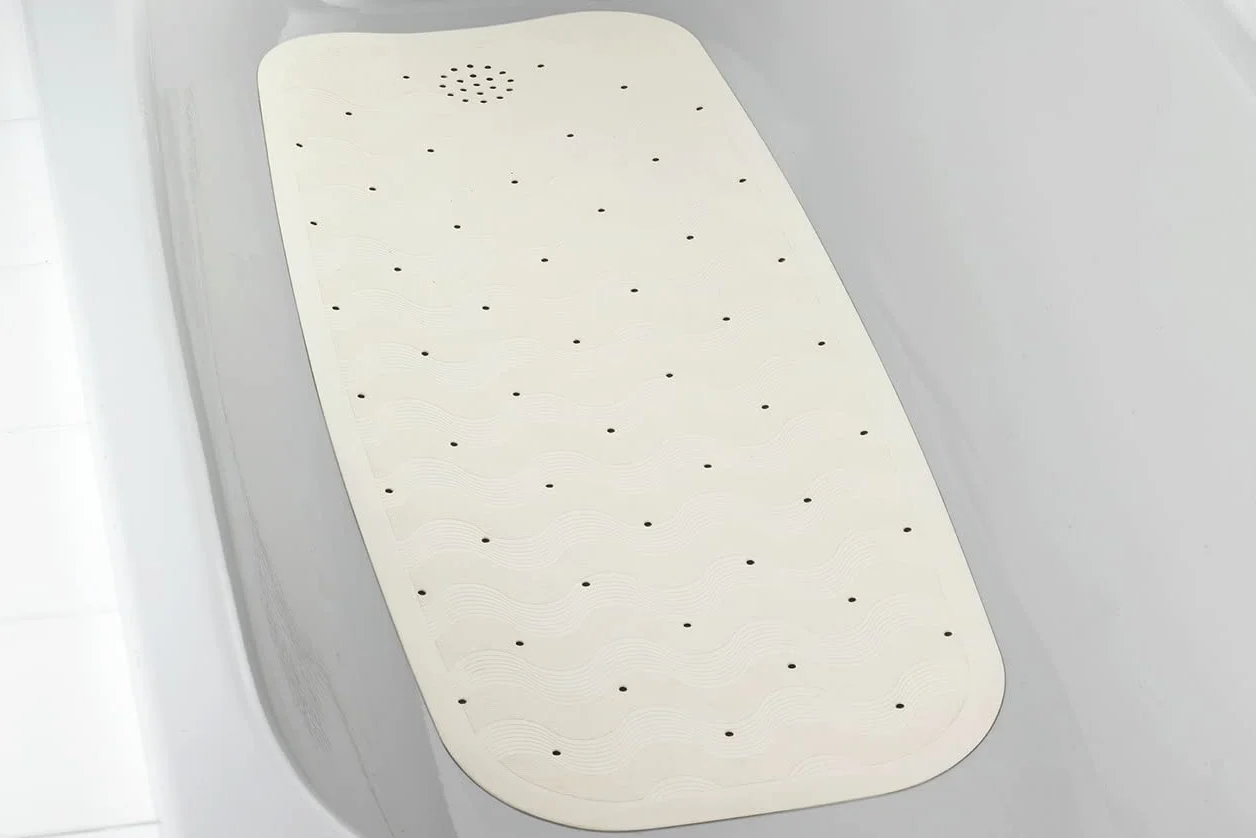 Maximex Tapis de bain antidérapant Natur-Kautschuk beige 37 x 90 cm caoutchouc lavable en machine