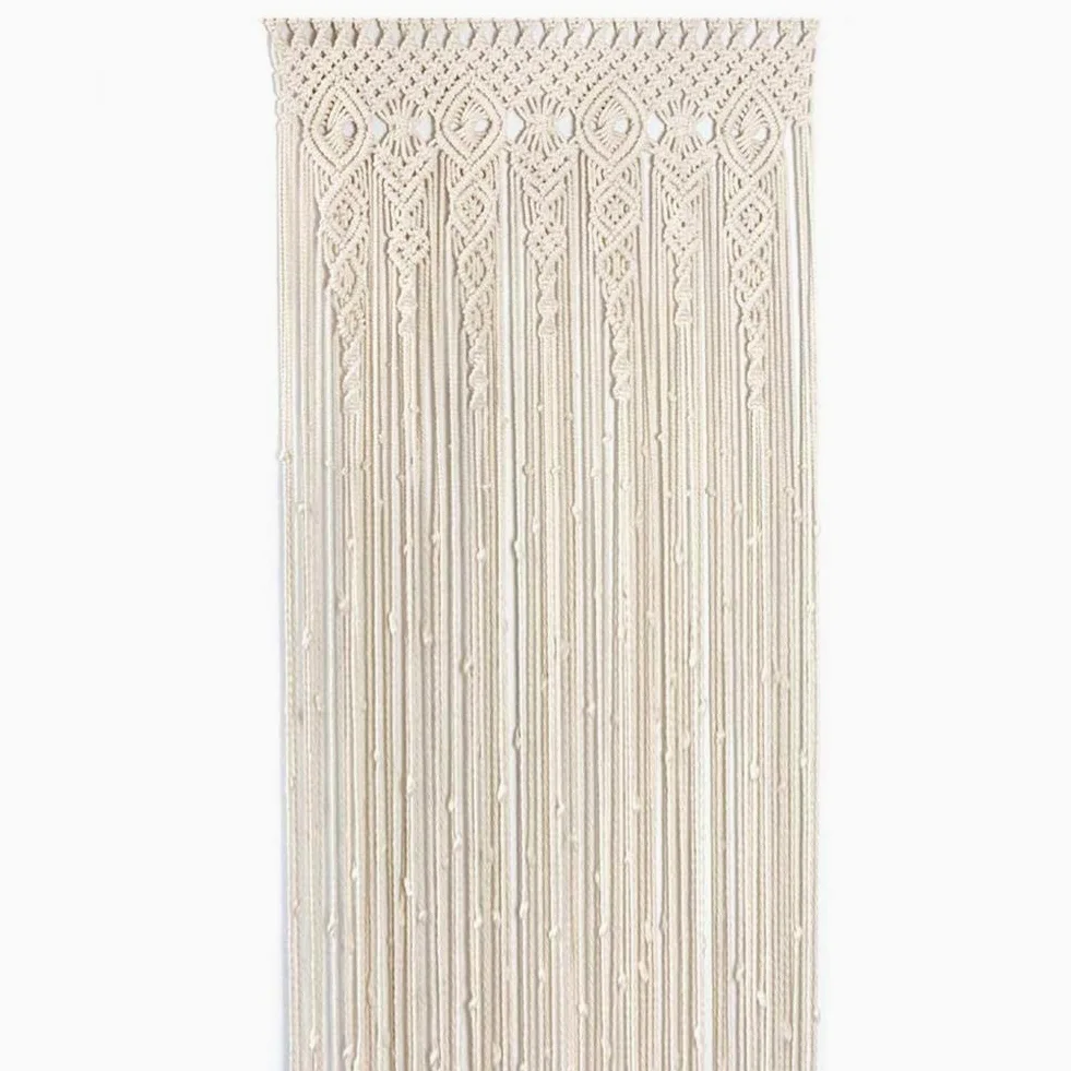 Rideau Macrame à Suspendre au Mur, Tapisserie macramé pour Porte Boho Fenêtre Diviseur Armoire Décoration Murale Boho pour la Maison/décoration de Mariage (100L X 200H cm)