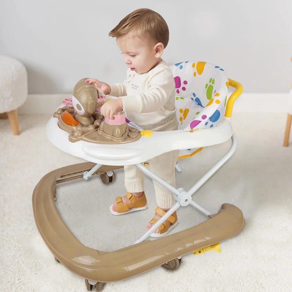 Trotteur Bébé Compact Chats de l’Espace avec Siège à Rebond, Lumières, Musique, Jouets Interactifs, jusqu'à 20 kg, 6 Mois+