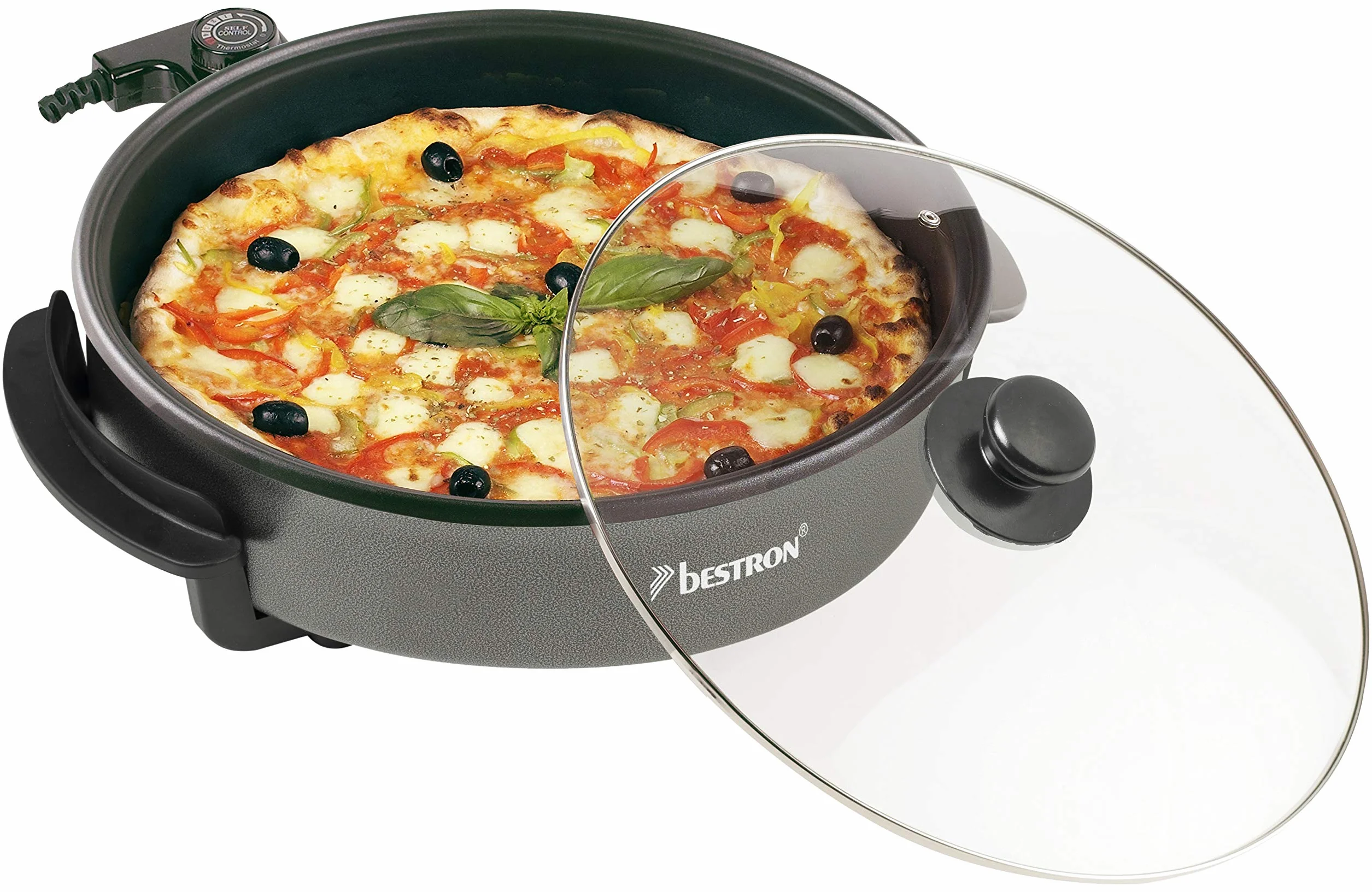 Bestron Poêle électrique de fête XL Ø32cm 1500 watts antiadhésif AHP1500Z Noir