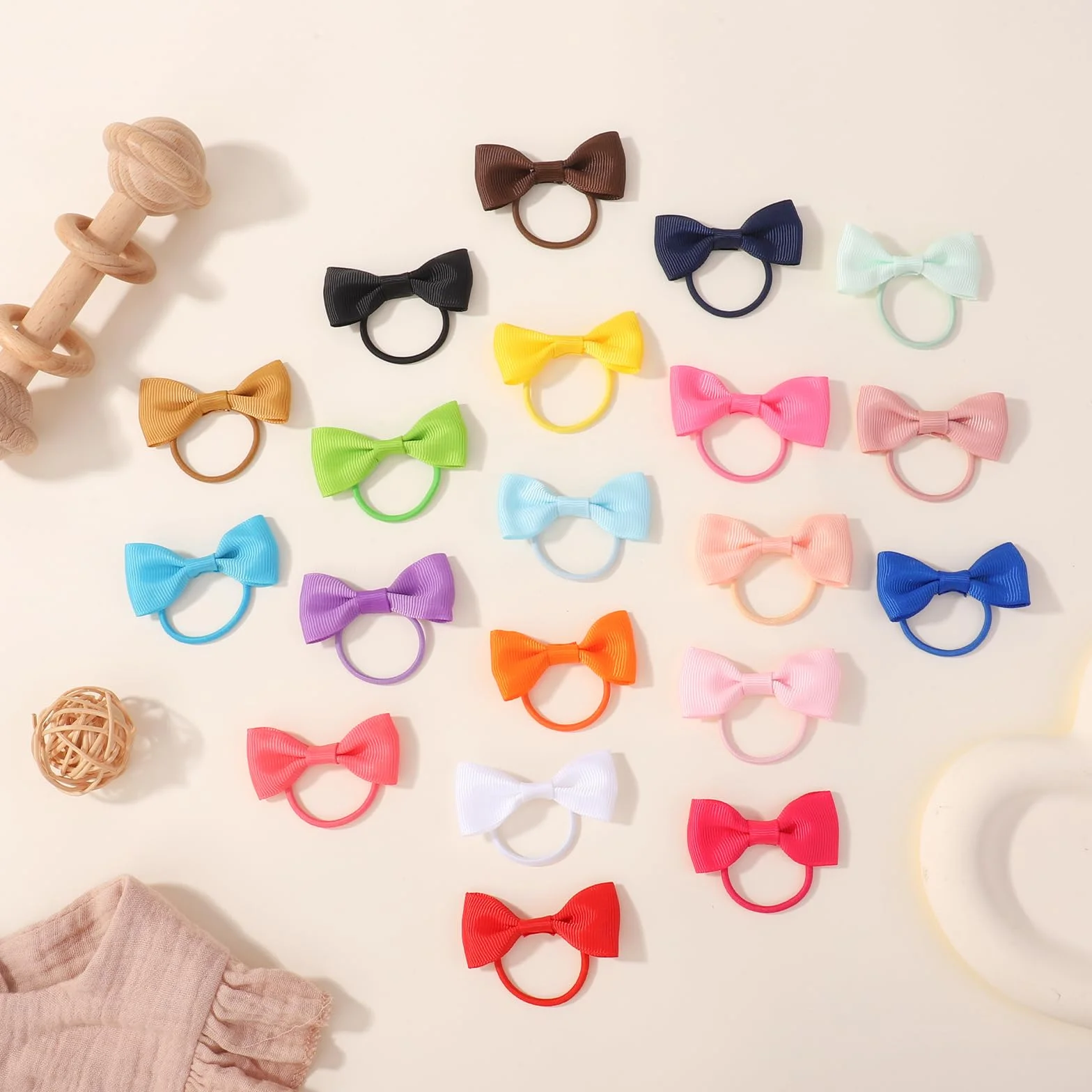 40pcs Bébé Filles Cheveux Arcs Élastiques Serre-Tête Queue de Cheval Accessoires Cheveux