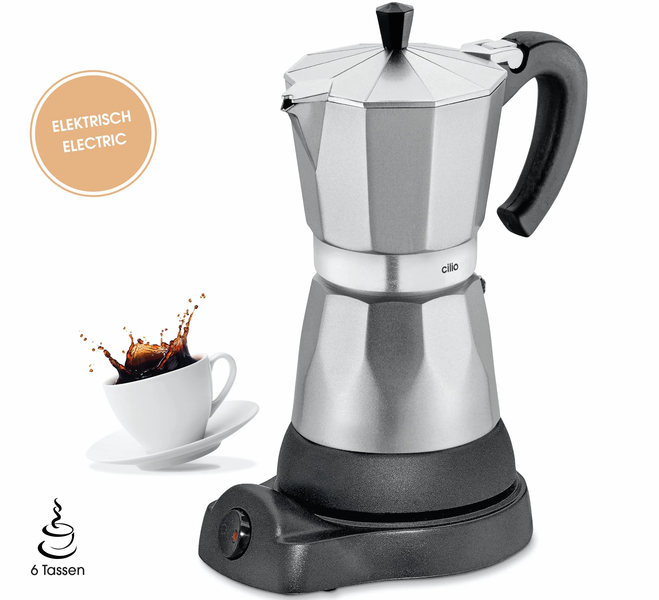 Cilio 2228505 Classico Cafetière Électrique Italienne d' Expresso pour 6 Tasses
