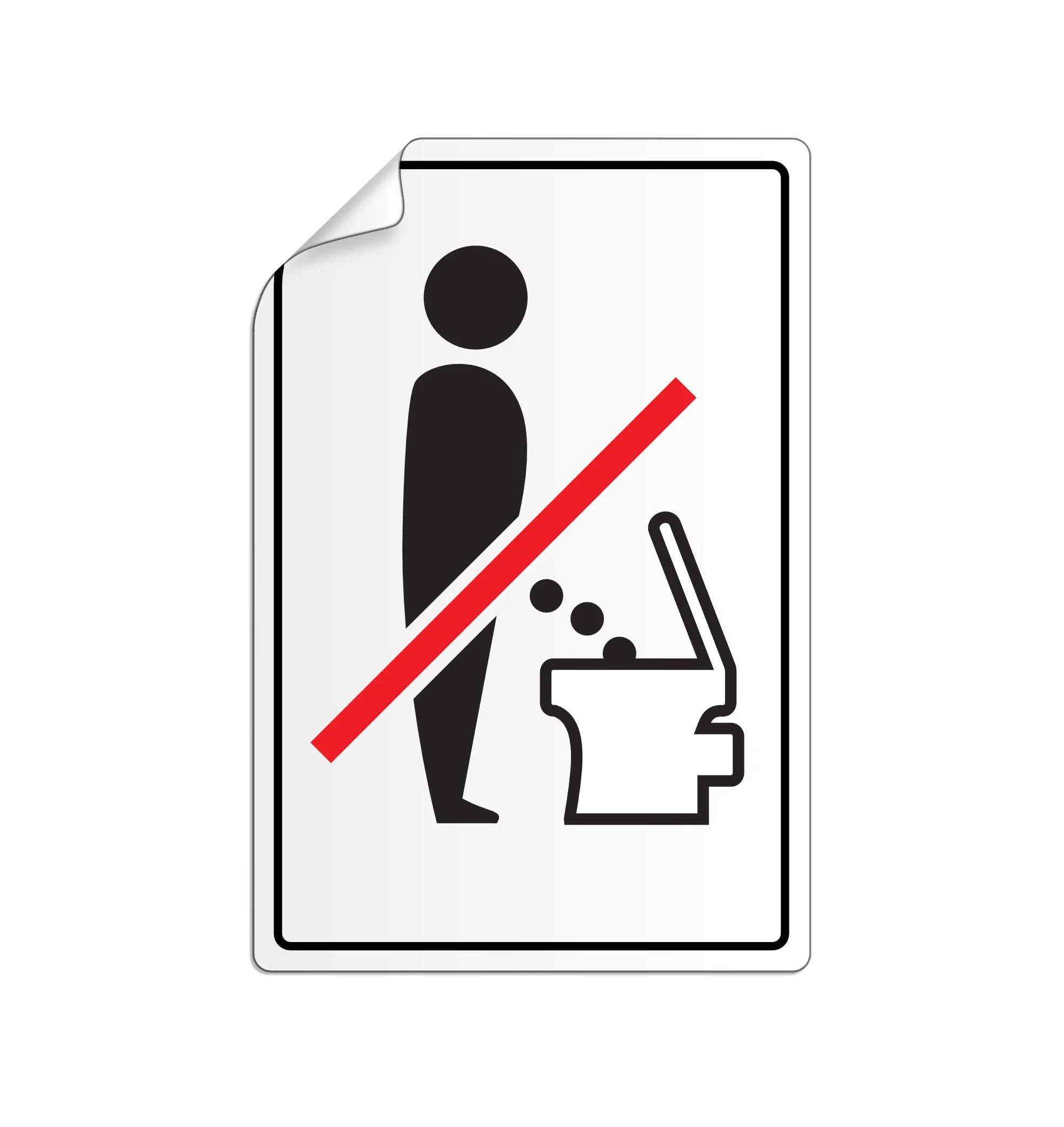 Autocollant Ne pas uriner debout Lot de 2 Sticker Portes Fenêtres