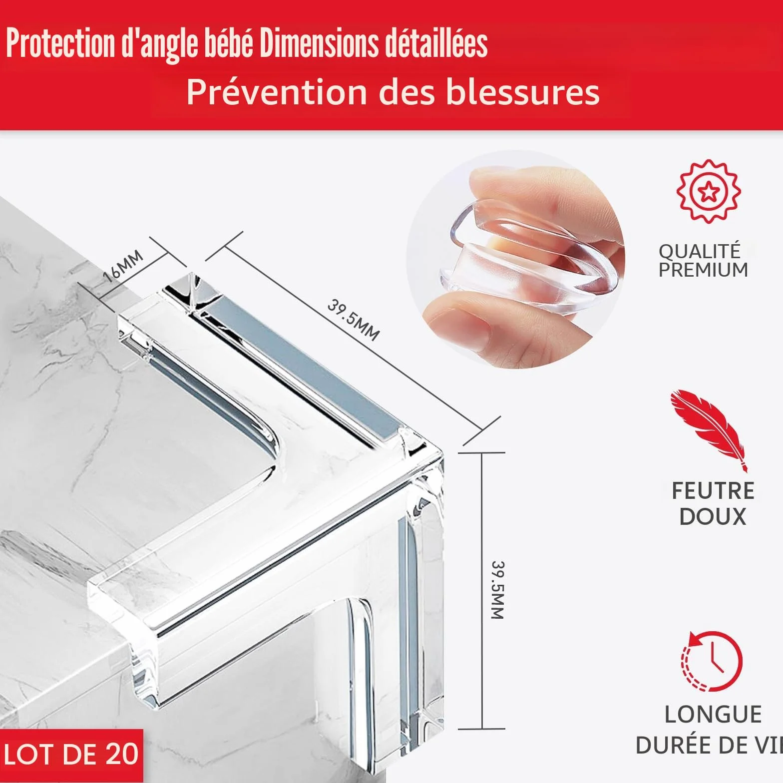 Protections Coin de Table Bebe Transparent 20 Pièces Sécurité Enfant