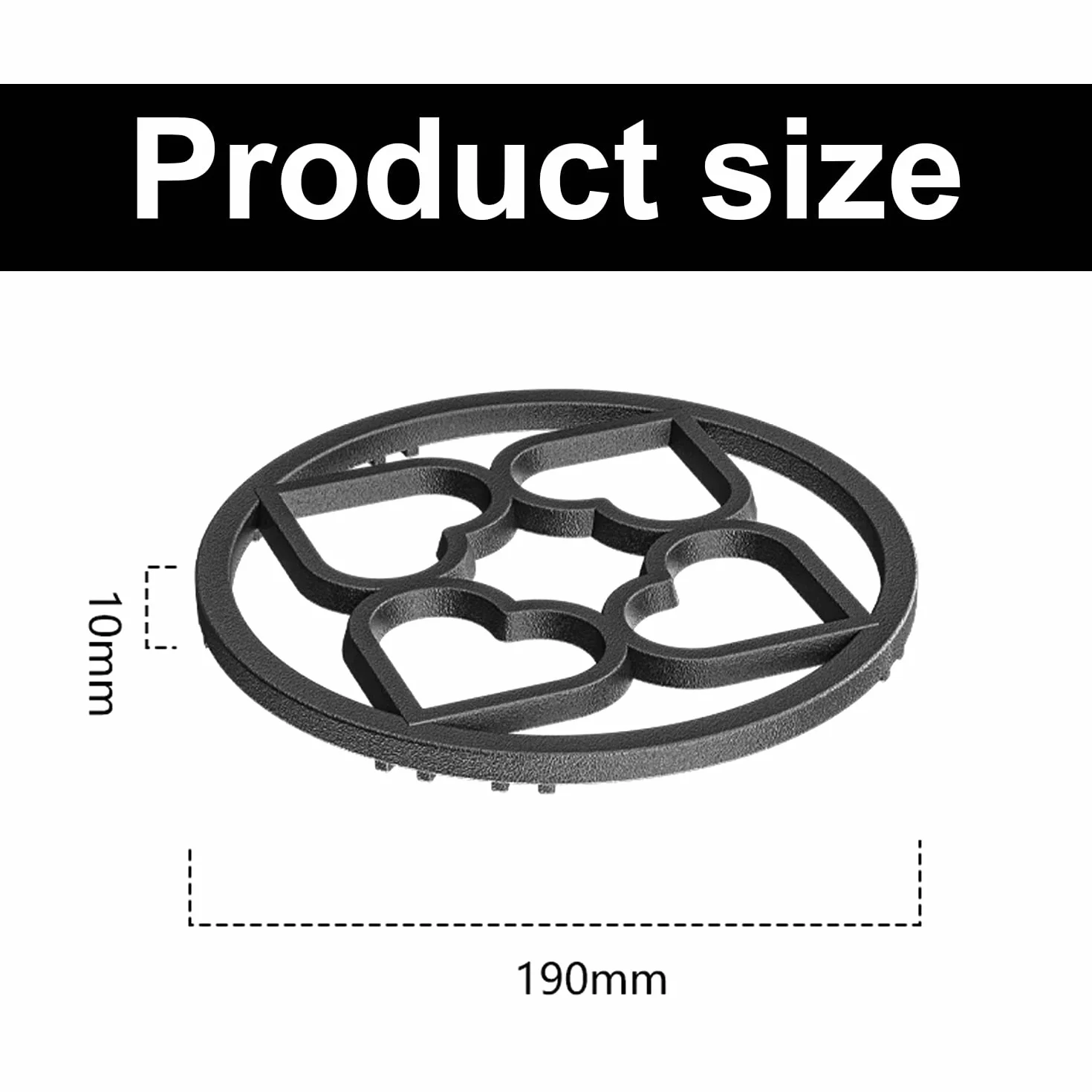 Anneau Support Plaque Cuisson Gaz 19cm Universel Plaques Plat Grille en Fer 8 Fentes Fonte