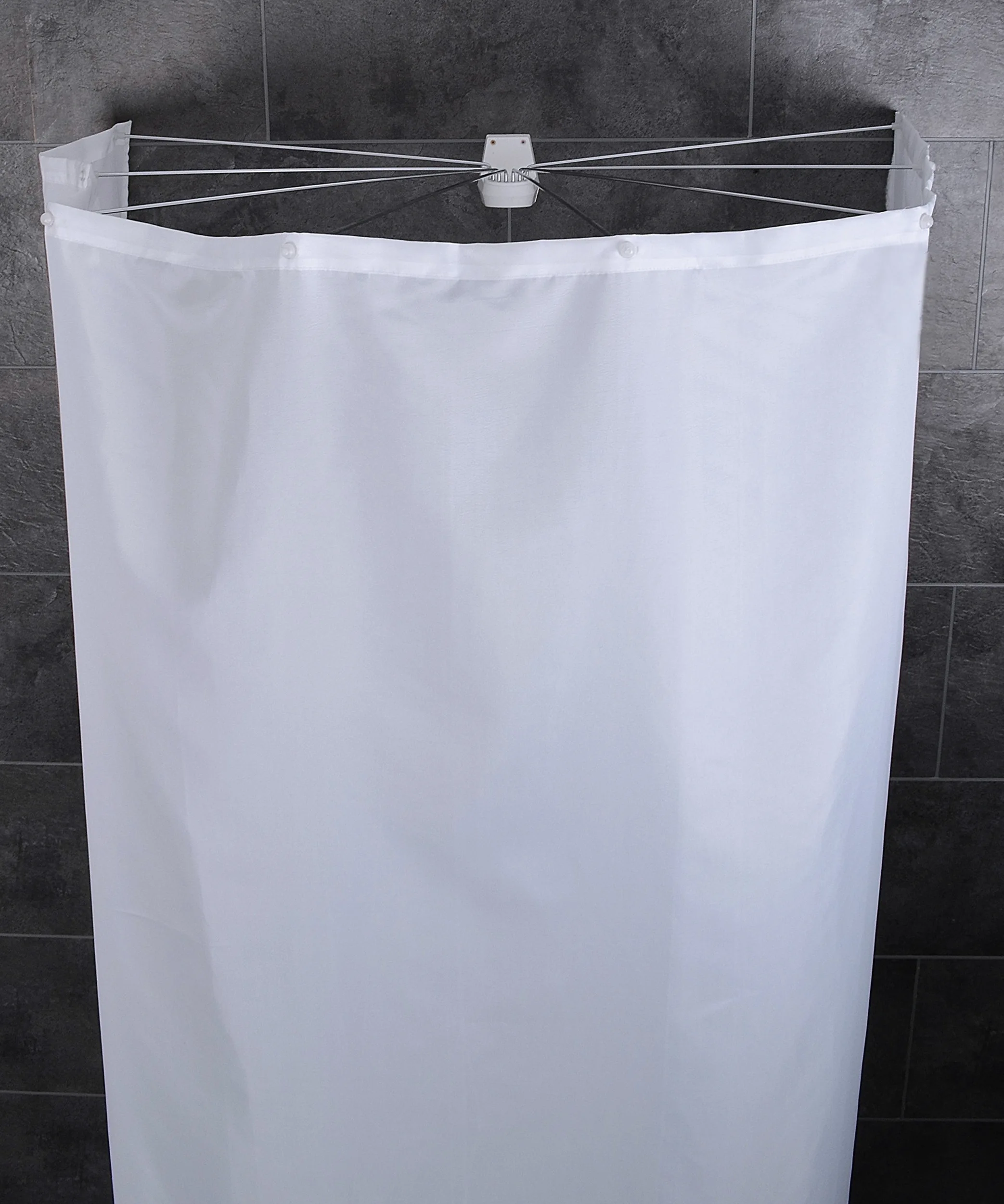 RIDDER 58301-350 Cabine Pliable Ombrella Madison Blanc avec Rideau de Douche, Acier inoxidable, 210 x 180 cm