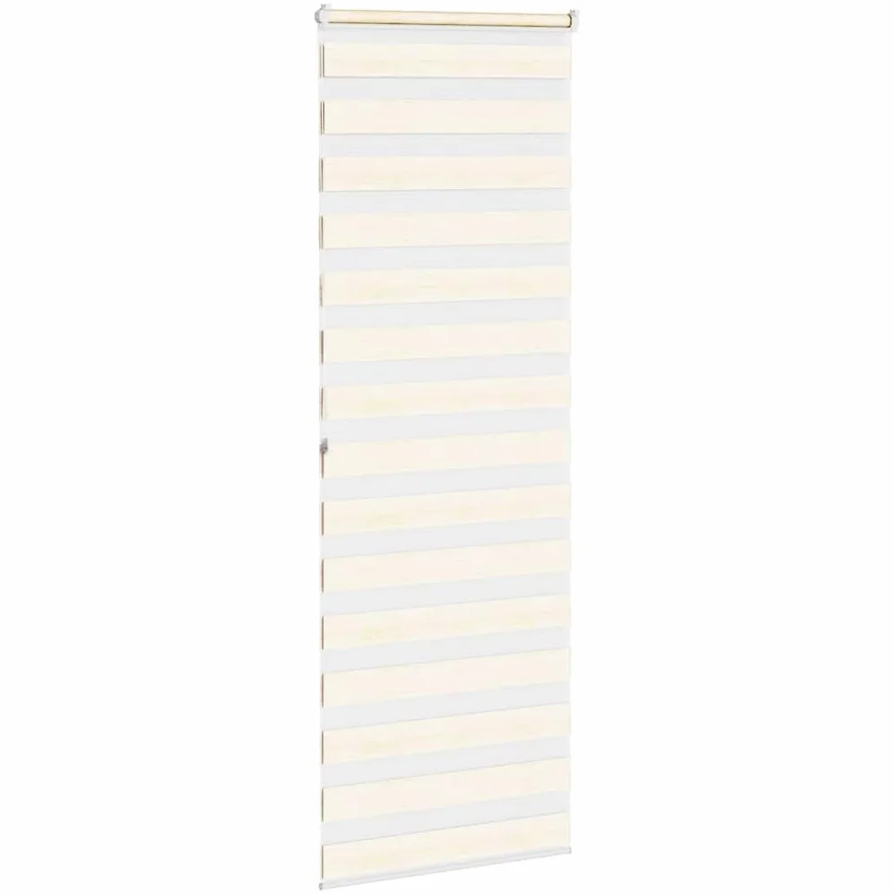 Store enrouleur double beige marbré 90 x 200 cm 100 % polyester - Store vénitien zèbre sans perçage Klemmfix pour salon, chambre à coucher, bureau