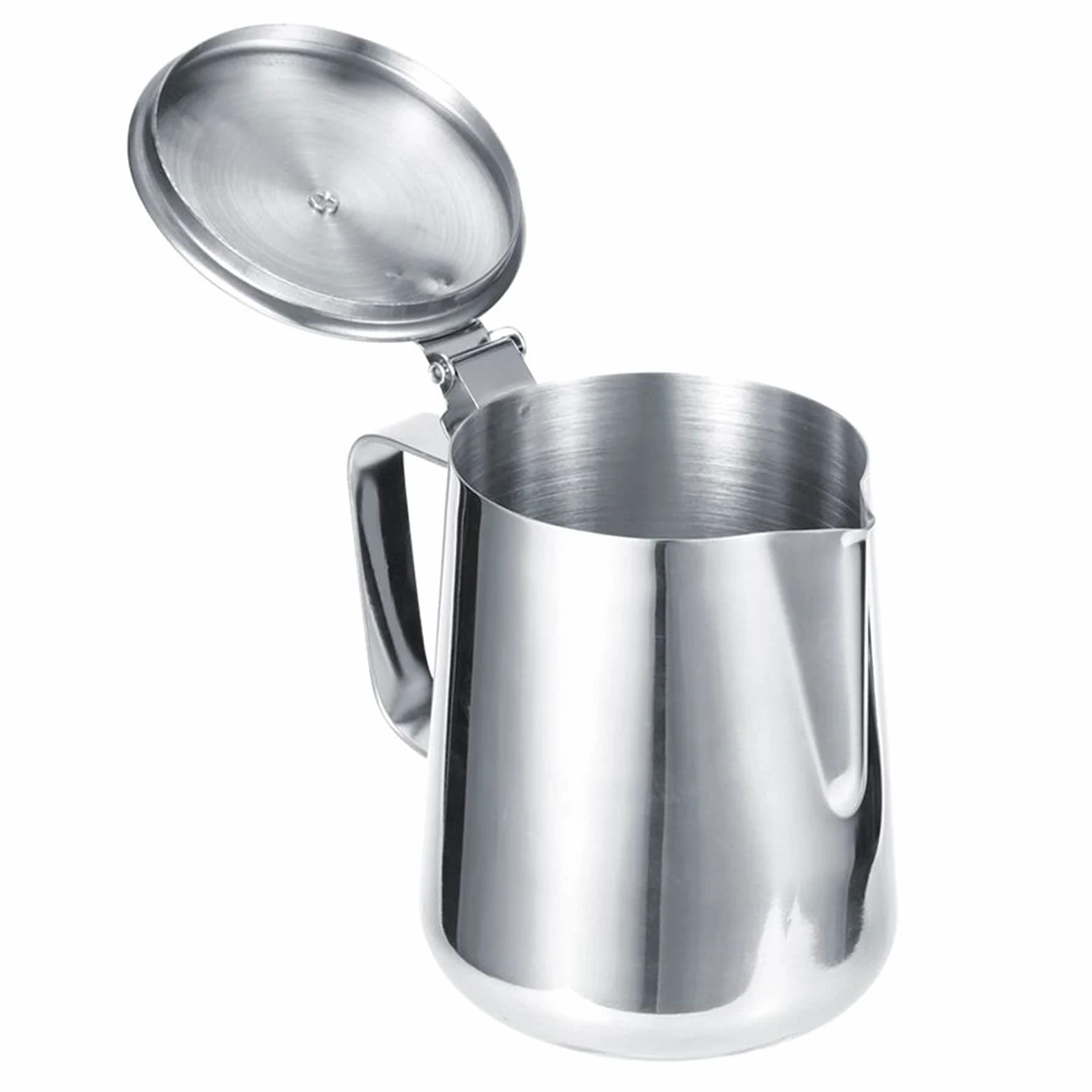 caihuashopping Pot À Lait 600 ML 1000 ML d'acier Inoxydable épaississant Le Lait Mousseux Tasse de Tasse d'artisture d'art Latte avec Une pichet de café Outil de café Pichet à Lait