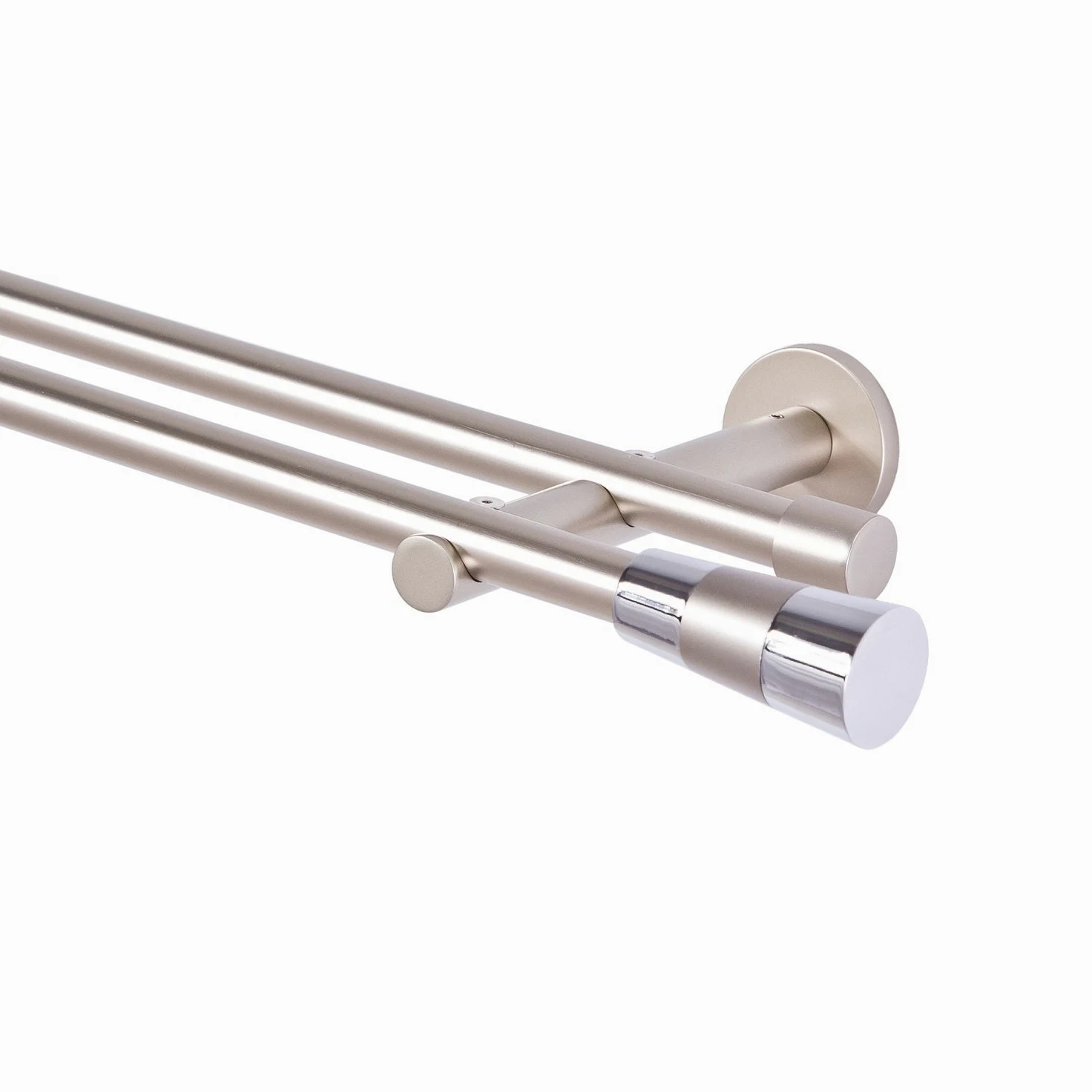 MDEKOR Tringle à rideaux 2 voies en chrome Mat Métal, 360