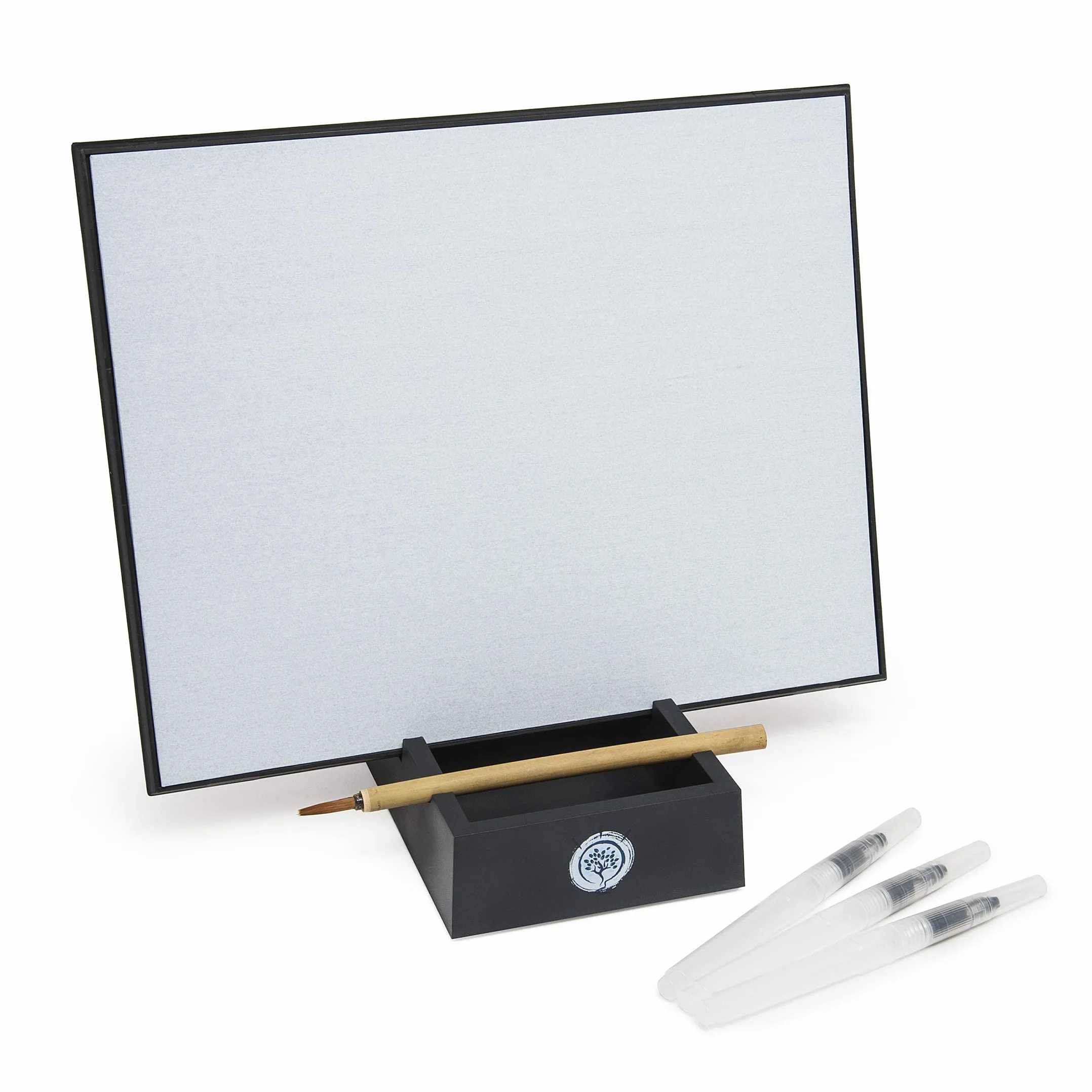 Grand tableau Zen Satori – Peinture à l'eau méditation pleine conscience avec 3 pinceaux à eau, fournitures d'art, planche à dessin sans encre