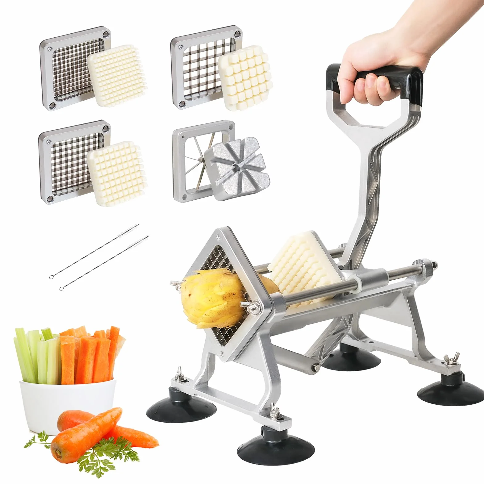 Anatole Coupe-Frites Lames Acier Inoxydable 6mm 9mm 13mm 8-Coin Trancheuse Légumes Commerciale