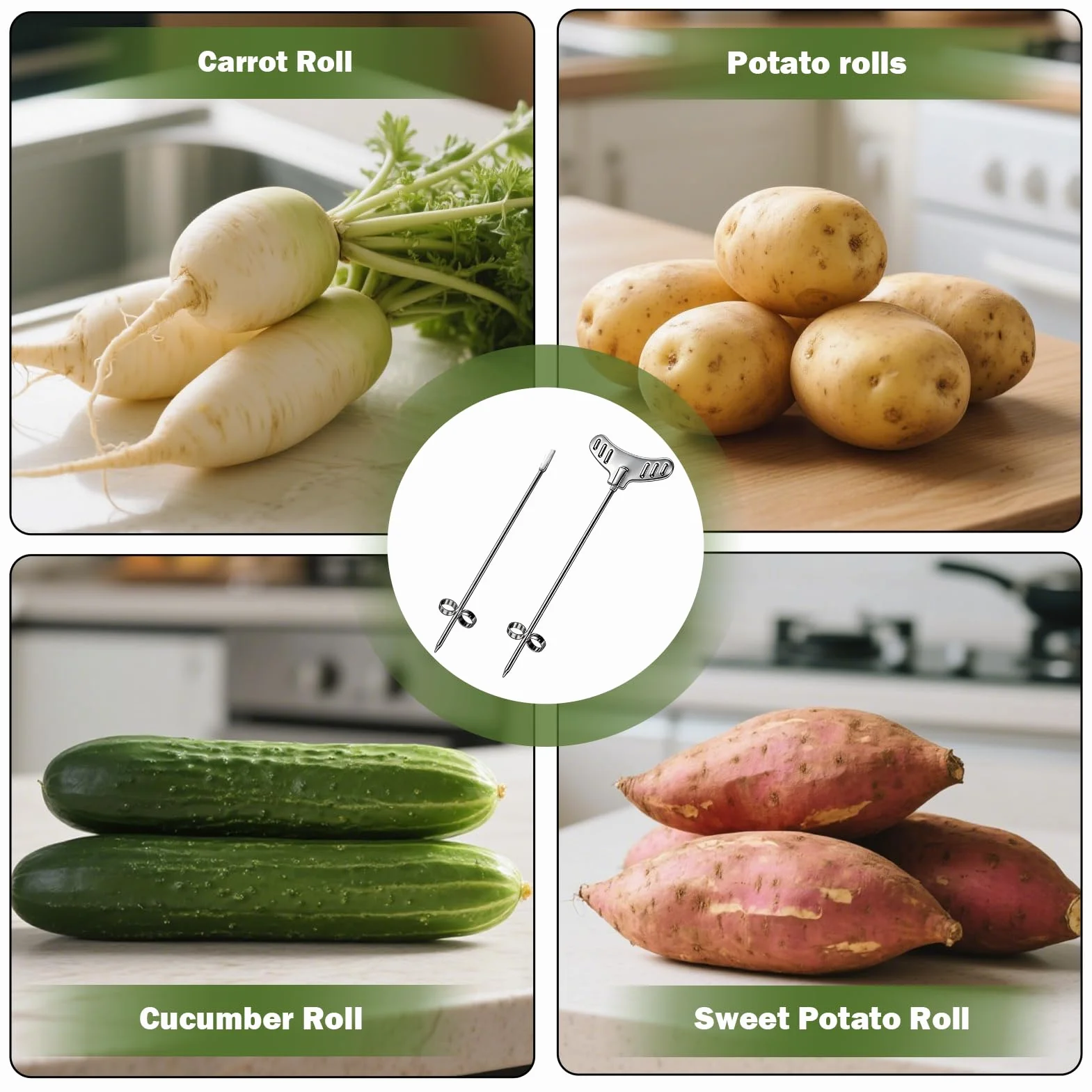 Coupe Pomme De Terre Spirale Acier Inoxydable Tige Légumes Manuel Rouleau Éplucheur Tortillon