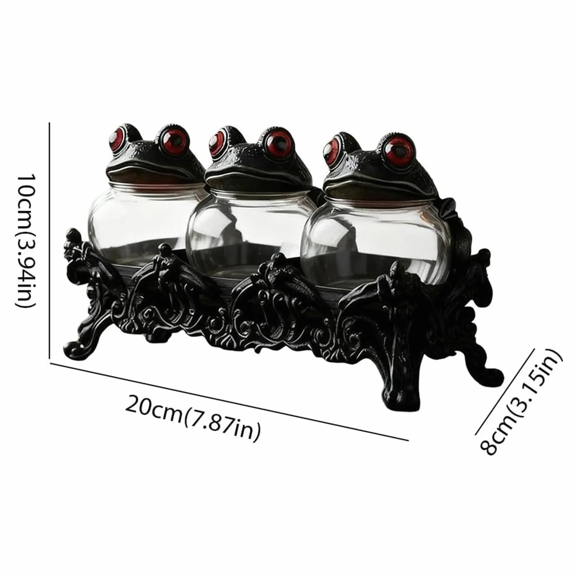 Chapeau de sorcière bocal d'épices hibou avec support résine Gothique couvercles Décoration maison (3pcs)