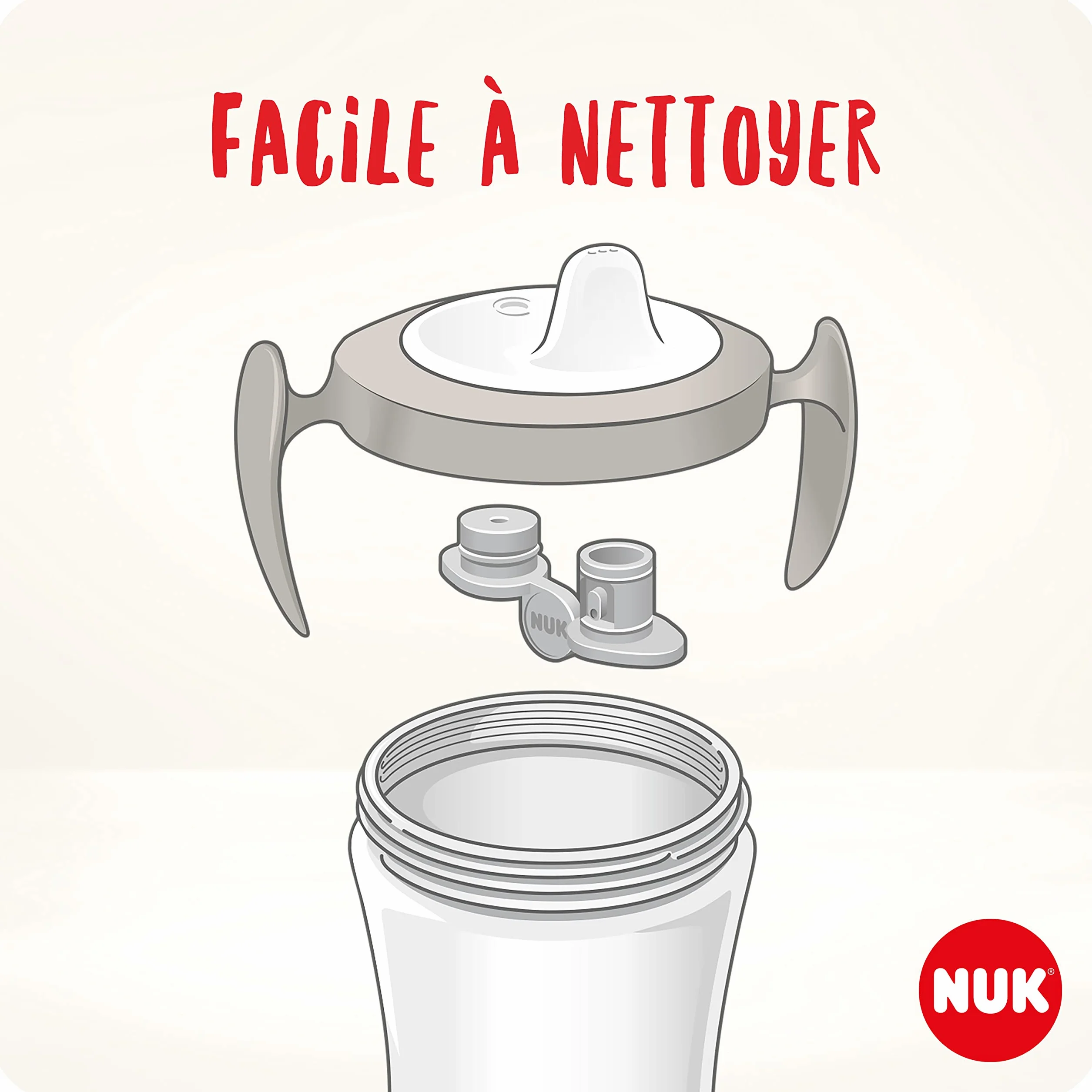 NUK Trainer Cup tasse d'apprentissage embout souple antifuite 230ml 6+ mois zèbre bleu
