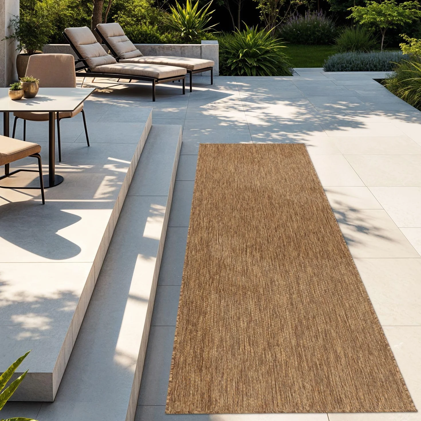 TT Home Tapis Extérieur Cuisine Balcon Terrasse Design Uni Moderne Café 80x250 cm