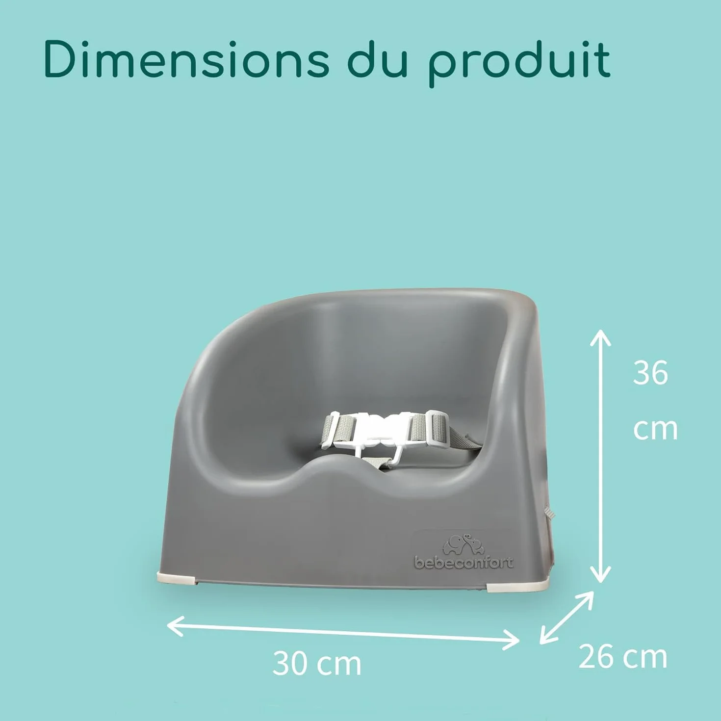 Bebeconfort Essential Booster Rehausseur de Chaise Bébé Enfant 6 mois à 3 ans 15 kg Warm Gray