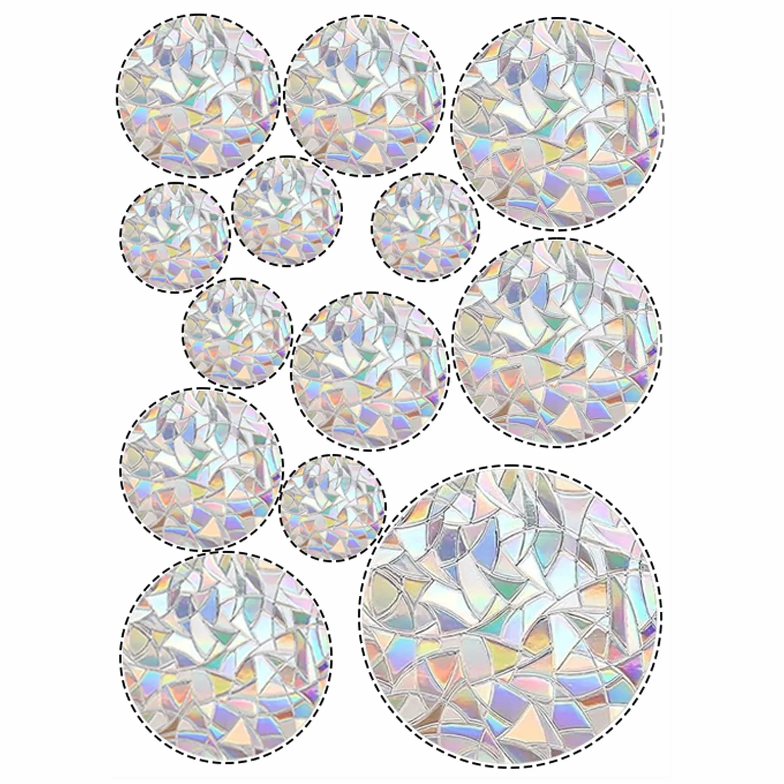 Suncatcher Sticker 39 pièces – Film Fenetre Arc-en-Ciel Effet Prisme Anti Collision Oiseaux Décoration Autocollants Décoratifs