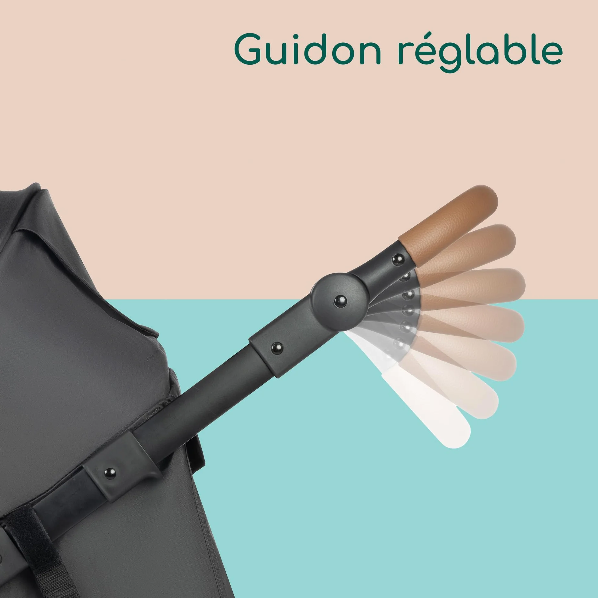 Bebeconfort Cloudy Poussette Tout Terrain 0-4 ans 22 kg Pliage Rapide Guidon Réglable Mineral Graphite