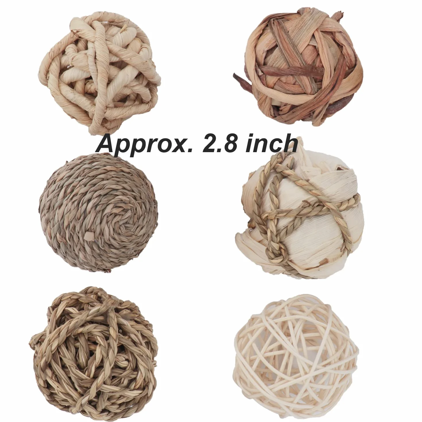 Lot de 6 Boules Décoratives en Rotin pour Centre de Table, Sphères Orbes Remplissage de Vases