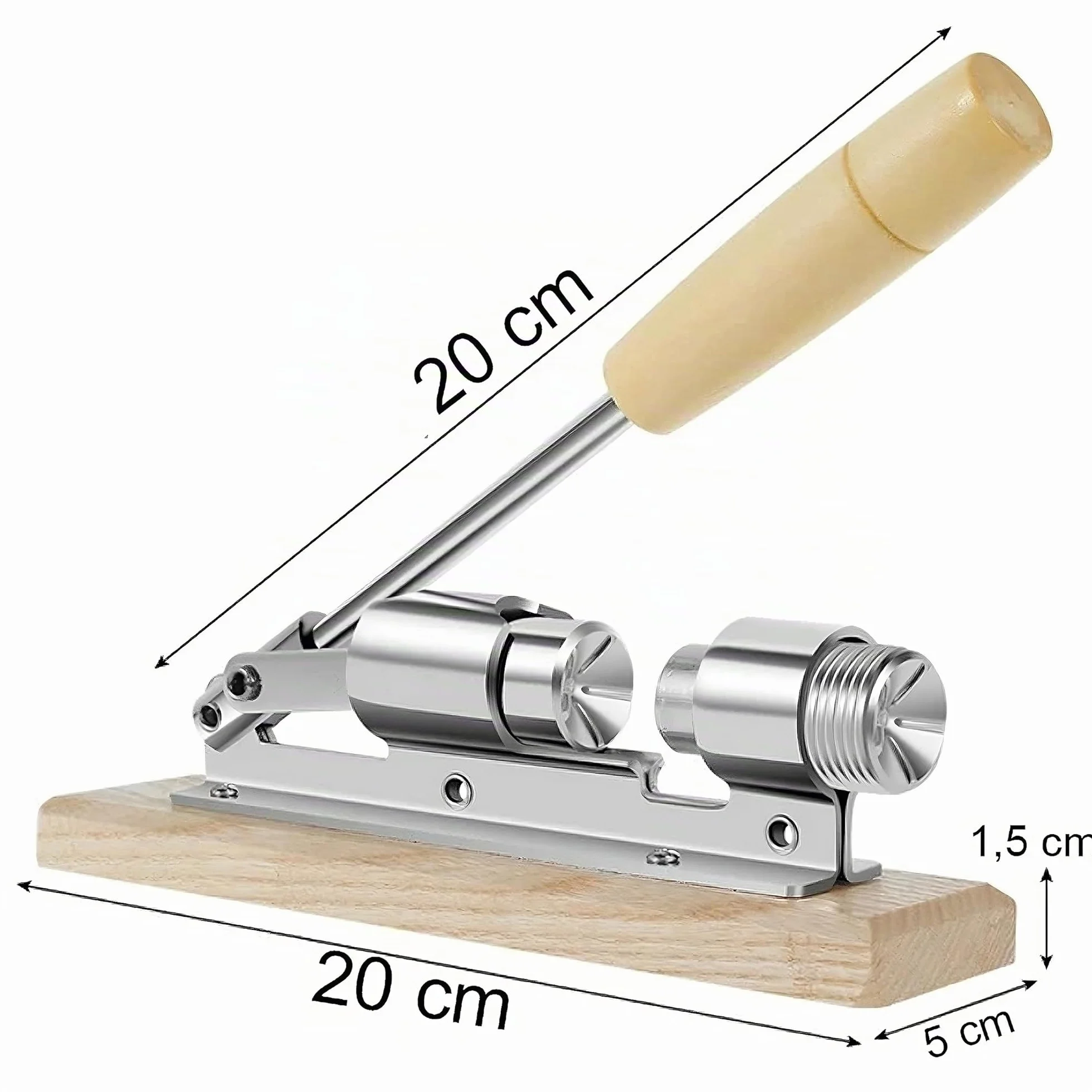 Retoo Casse-Noix en Acier Ajustable avec Support en Bois pour Noix et Homards