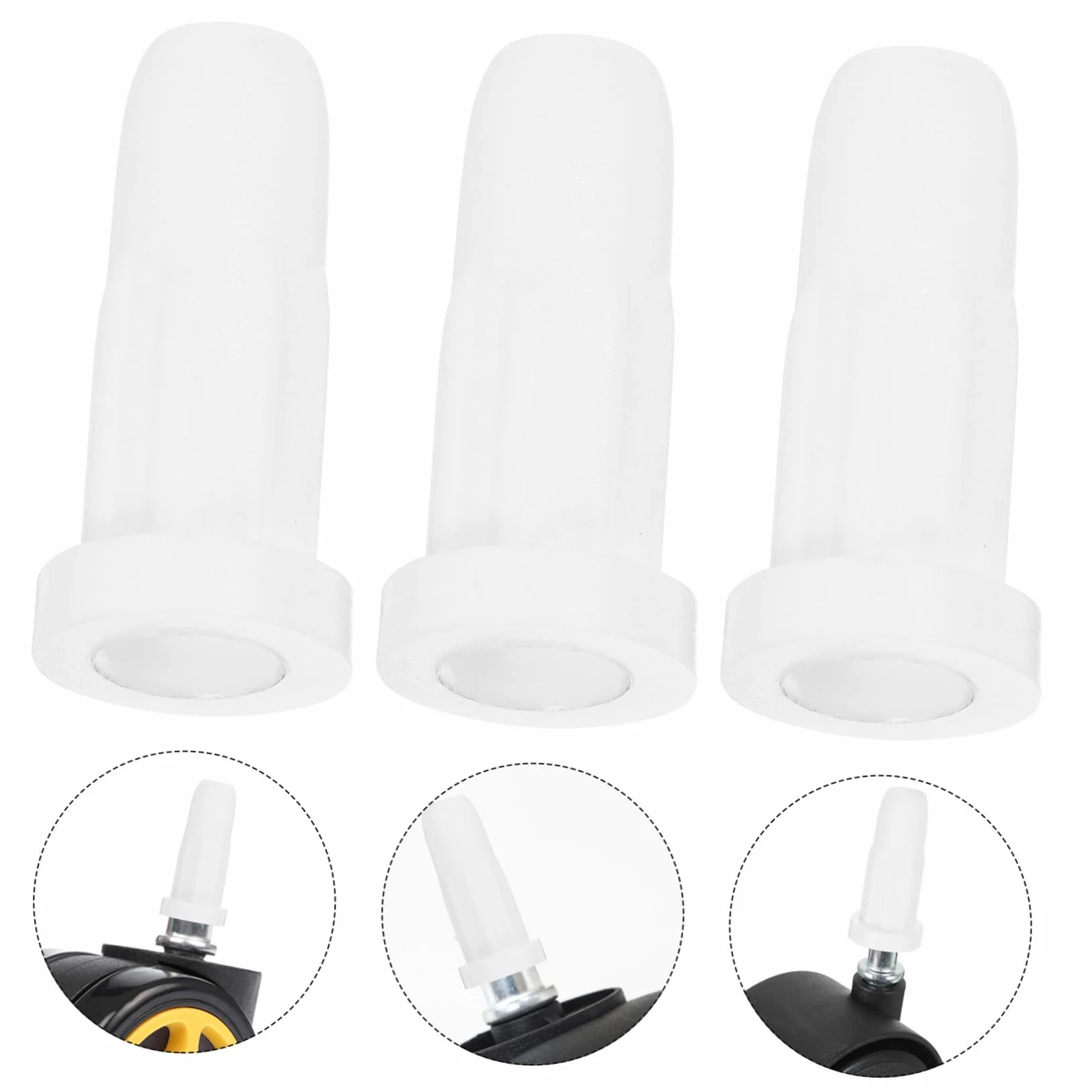 Housses pour roulettes de berceau blanches anti-bruit avec manchons plastique accessoires durables pour meubles