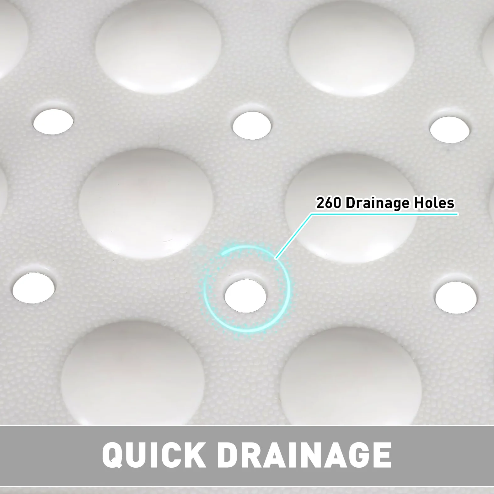 Tapis de douche antidérapant : tapis de douche extra large en TPE pour l'intérieur – Tapis de douche antidérapant mat avec trou de drainage et ventouses pour personnes âgées