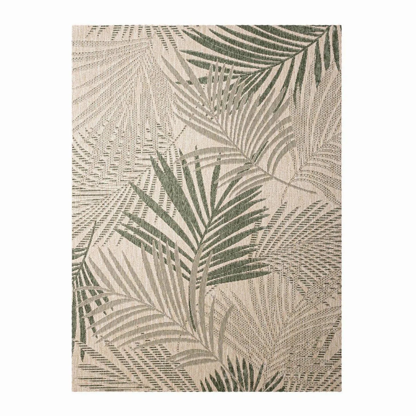 FRAAI | Home & Living Tapis d'extérieur - Tiga Palm Vert - 80x150 cm - Tapis Exterieur Resistant Pluie - Rectangulaire - Terrasse, Jardin, Balcon | Résistant aux intempéries - Synthétique - Polypropylène - Balcon, Jardin/Terrasse - Tapis d'extérieur