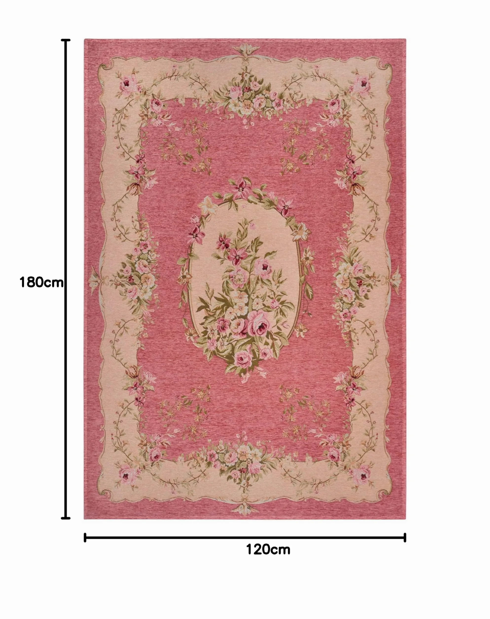 Hanse Home Asmaa Design - Tapis Oriental - Tissé à Plat - Motif Floral Vintage - Dessous antidérapant - Tissé de qualité supérieure - pour Salon, Chambre à Coucher, Salle à Manger, Couloir - Rose