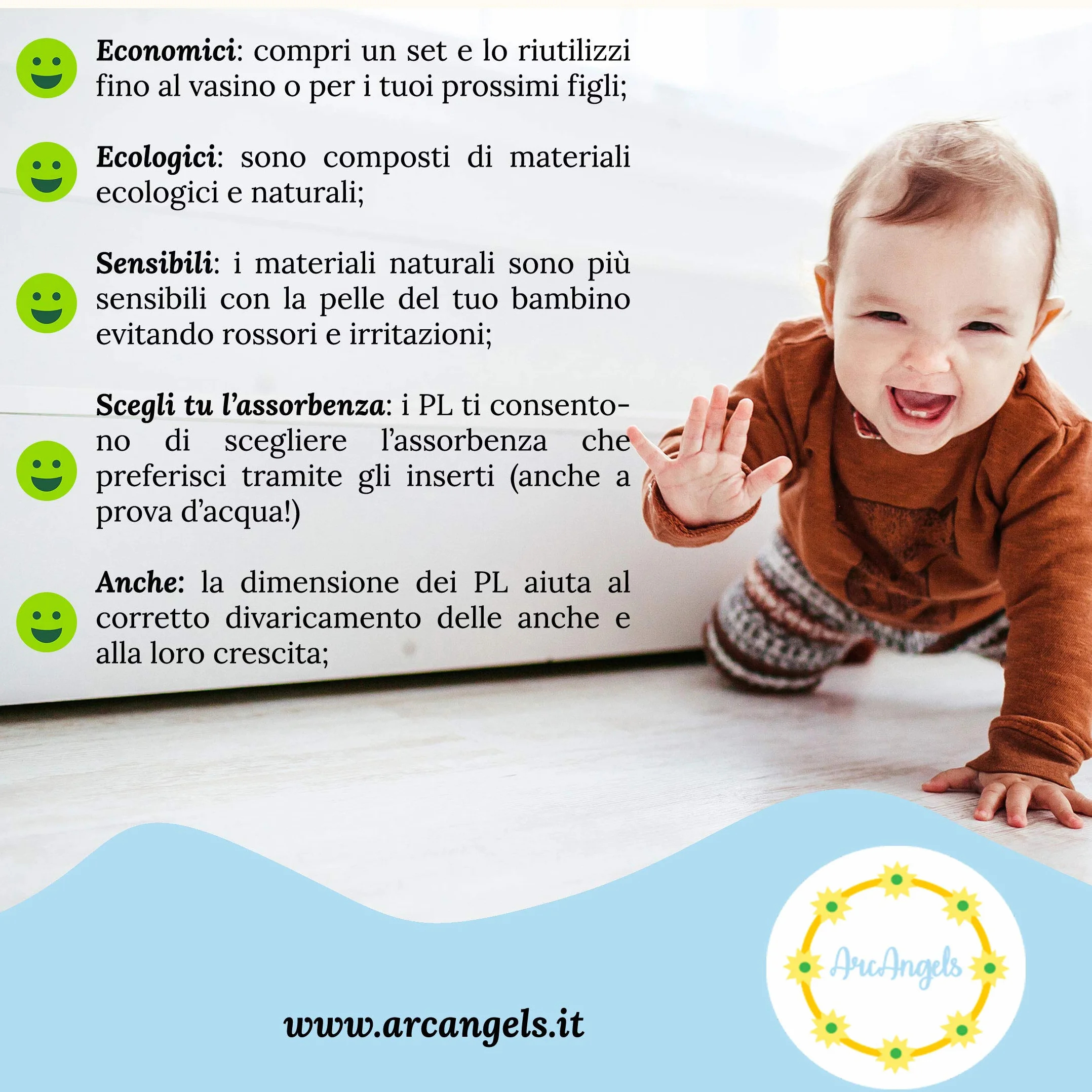 Couches lavables en microfibre Arcangels - Absorption maximale, hypoallergénique, respirant