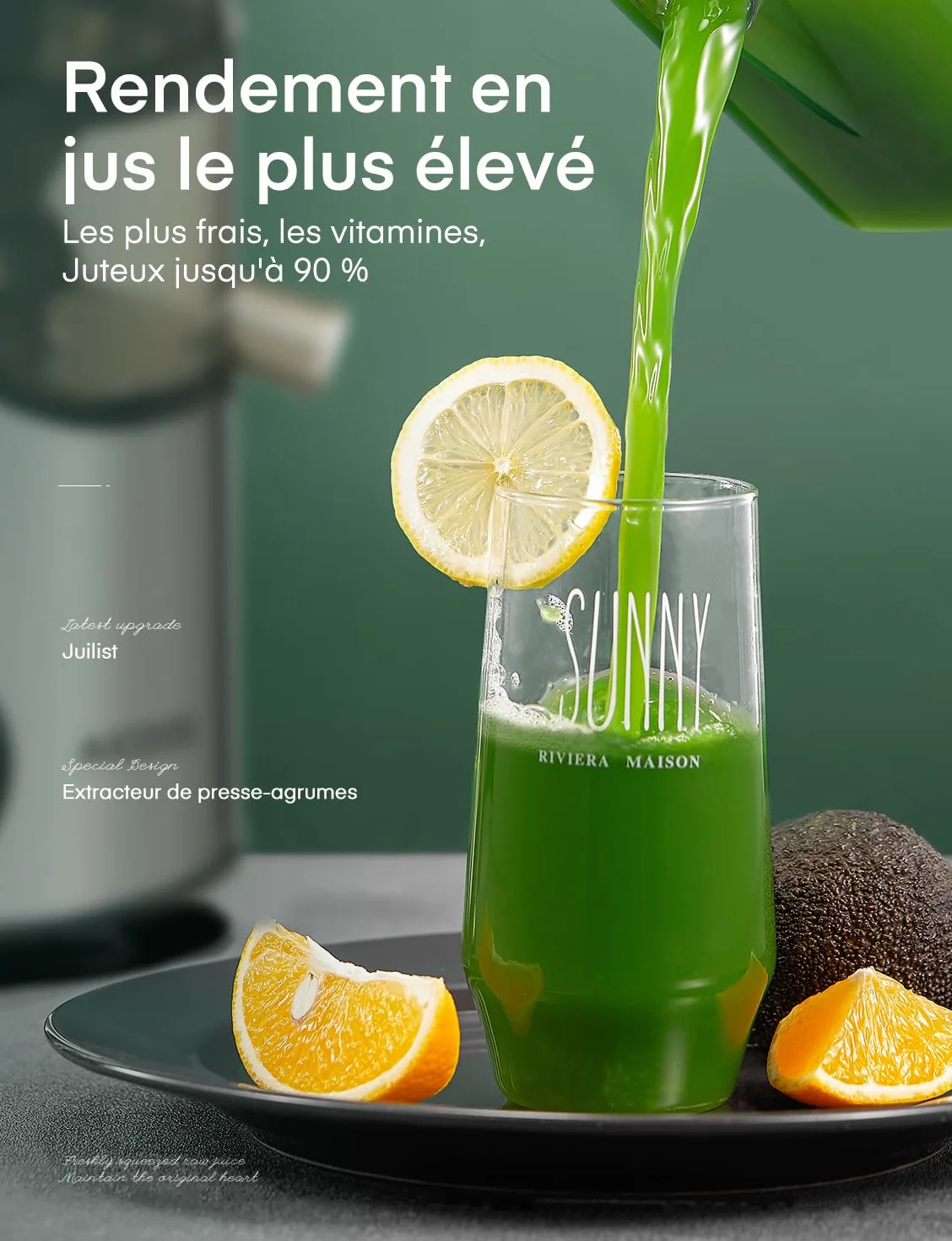JUILIST Centrifugeuse Extracteur de Jus, Goulotte 65 mm, 3 Réglages, Sans BPA