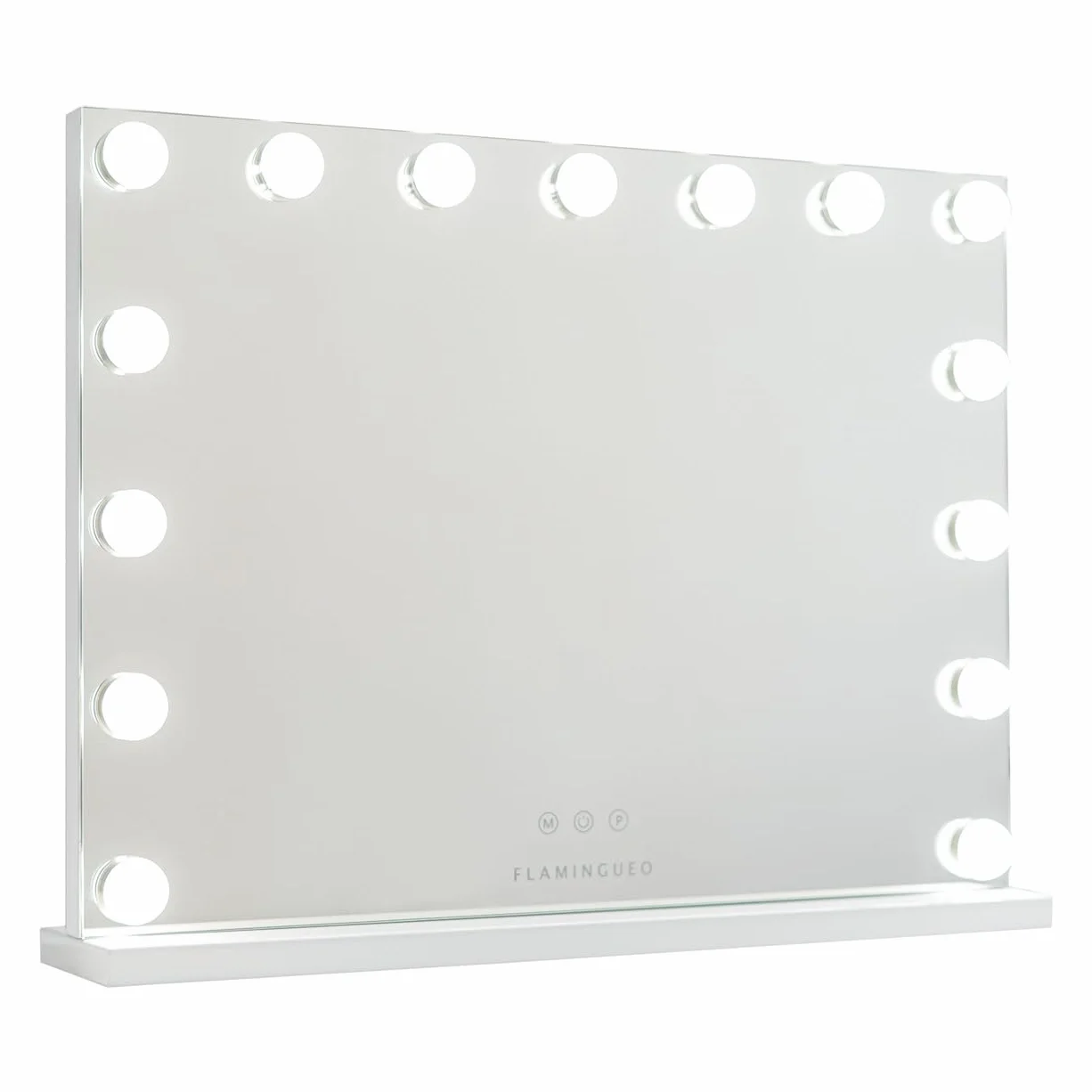 Flamingueo Miroir Coiffeuse Lumineux Bande LED 3 Modes Intensité Réglable Contrôle Tactile Blanc 58x12x43cm