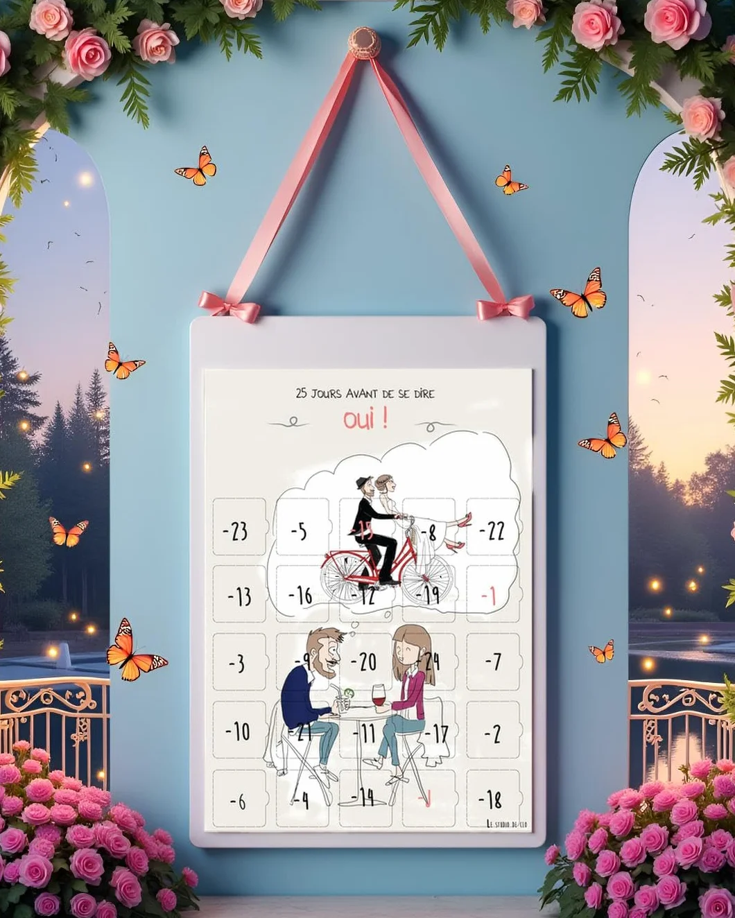 Calendrier de l'Avent Mariage 25 Jours - Cadeau Mariage Couple - Guide Organisation Mariage